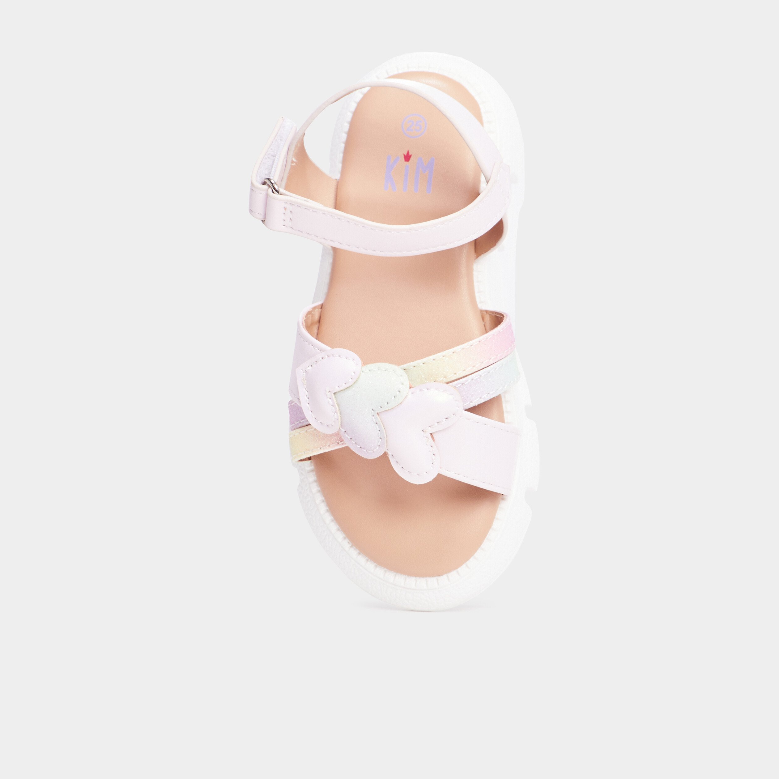 sandales avec coeurs et paillettes rose fille Sandales avec coeurs et paillettes rose fille