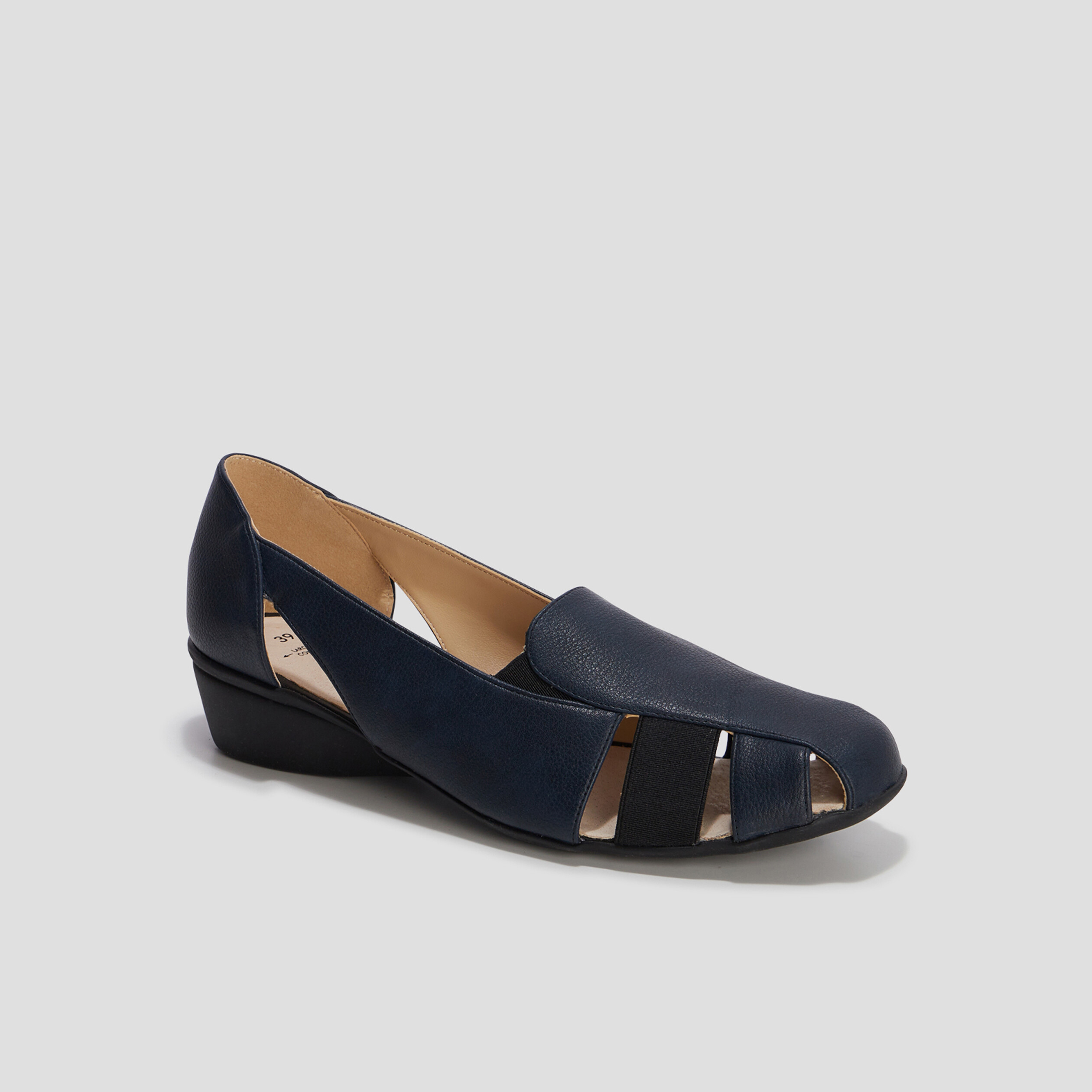 Ballerines pied large bleu marine femme