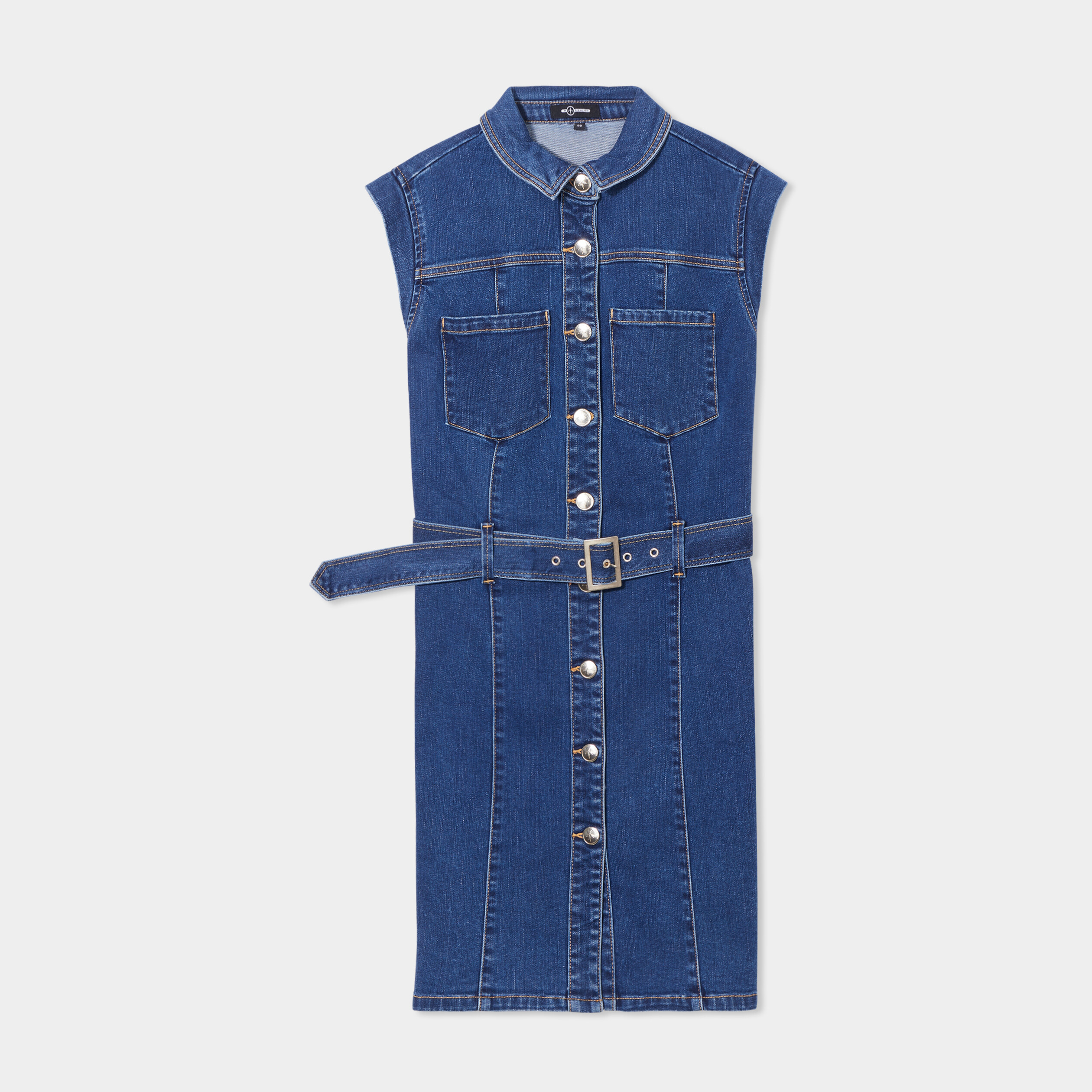 robe en jean ceinturee mosquitos denim double stone femme Robe en jean ceinturée Mosquitos denim double stone femme