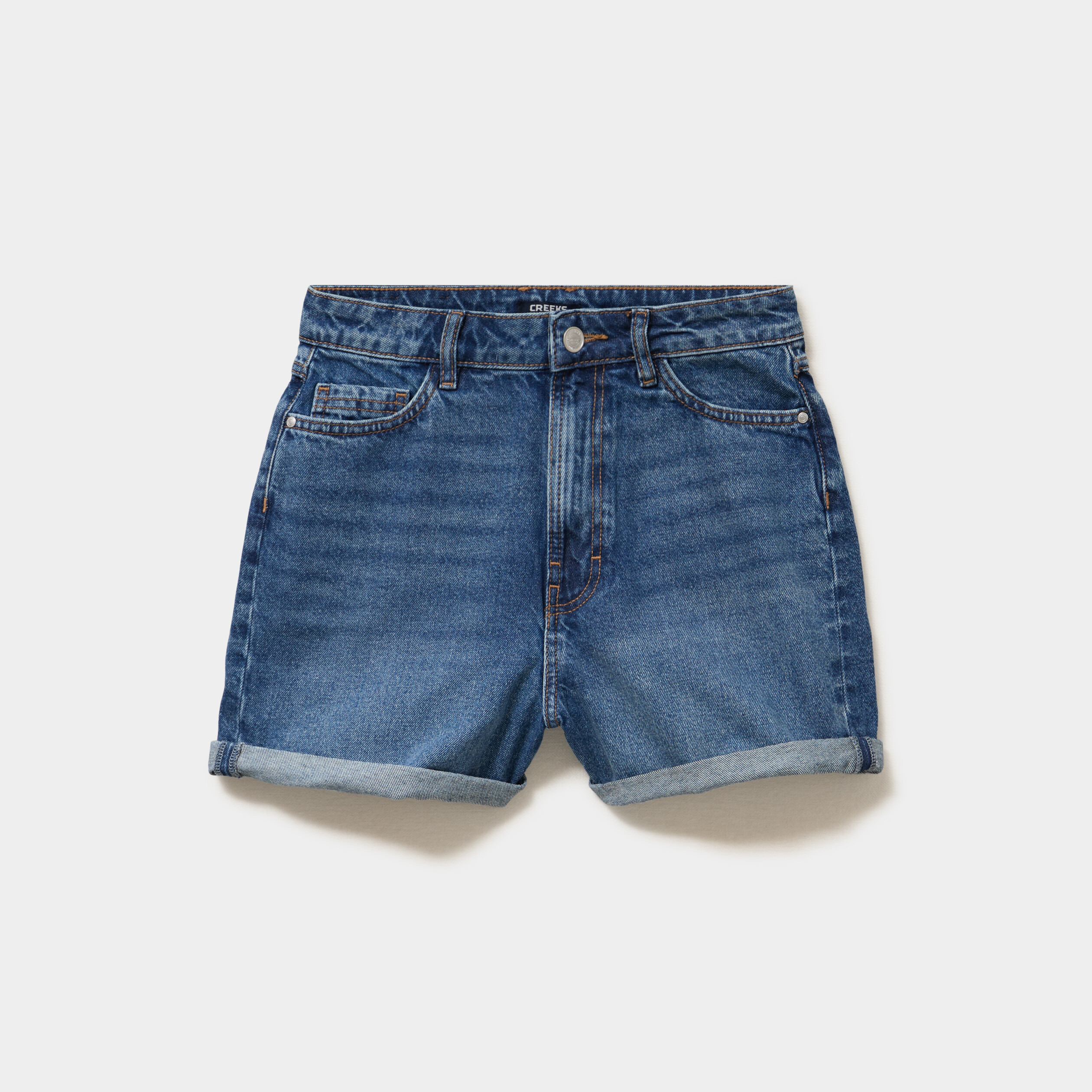 Short mom en jean 5 poches denim stone femme