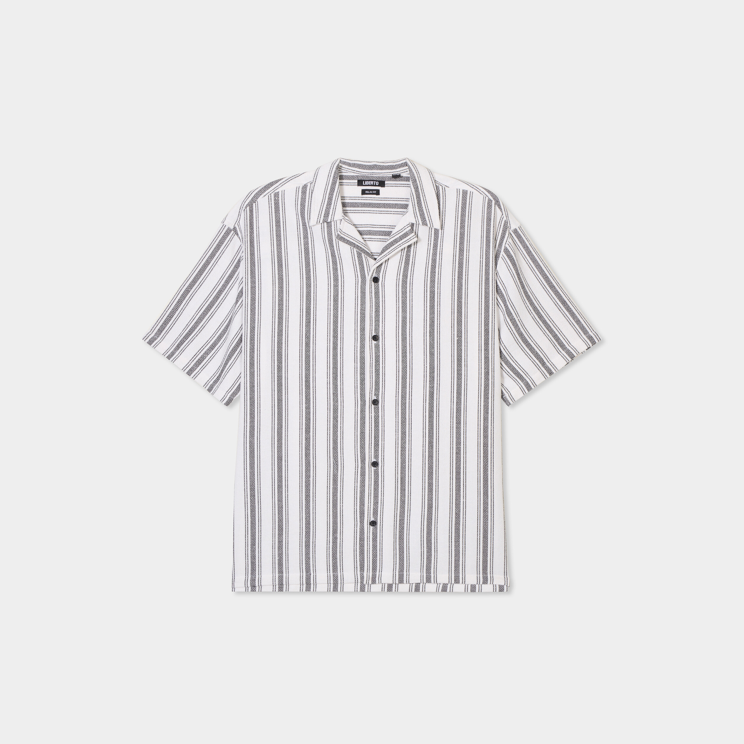 Chemise col cubain manches courtes coton blanc homme
