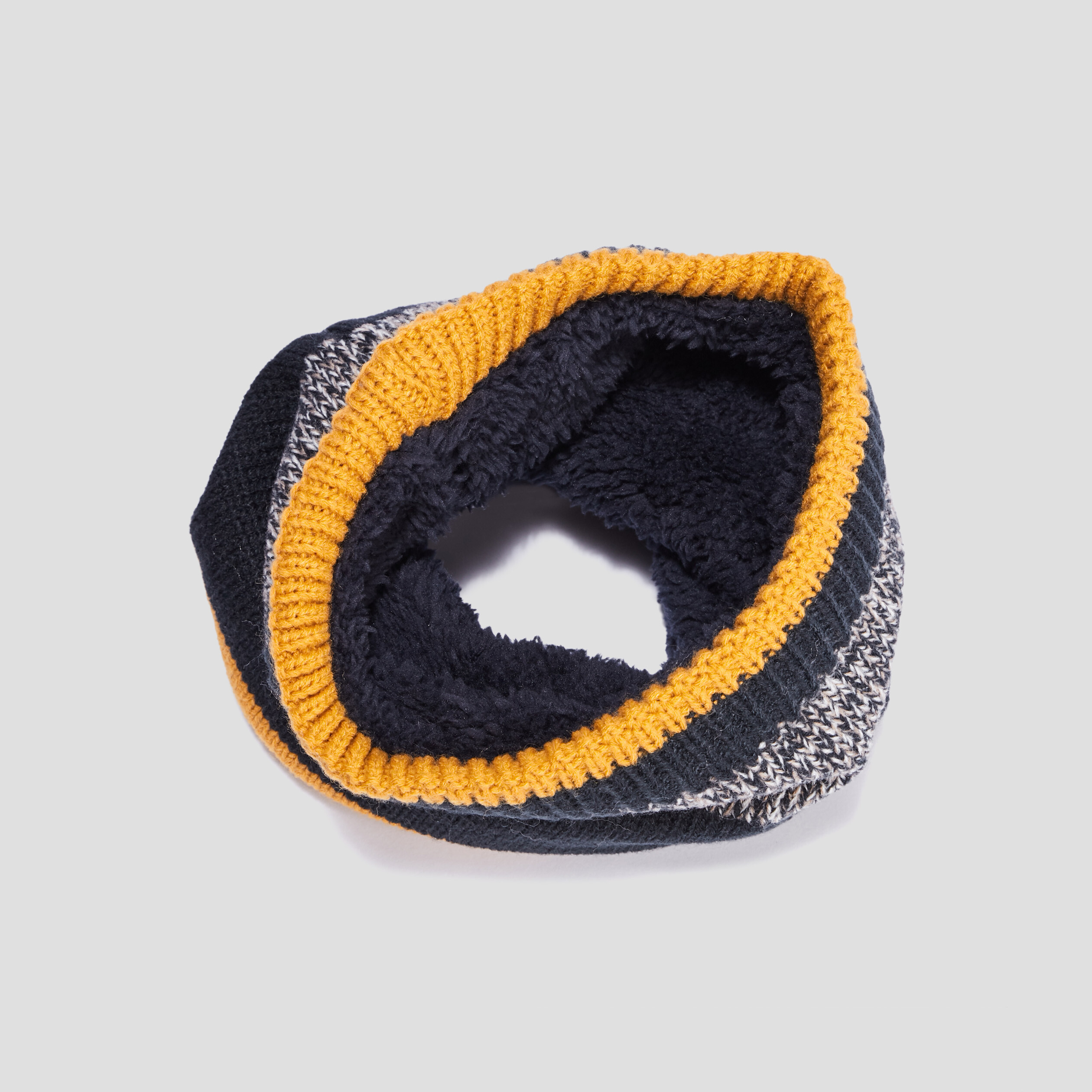 snood double jaune moutarde garcon Snood doublé jaune moutarde garçon
