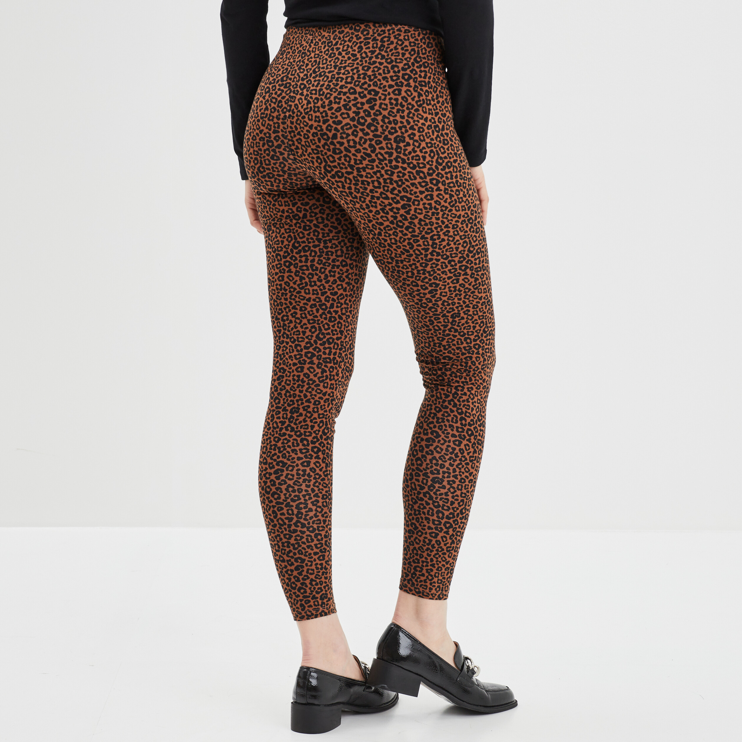 legging long taille haute marron femme Legging long taille haute marron femme