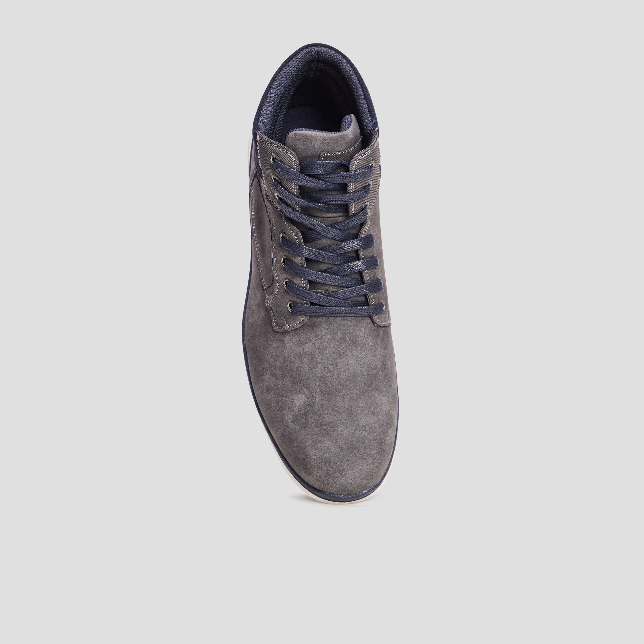 Bottines montantes &agrave; lacets gris homme