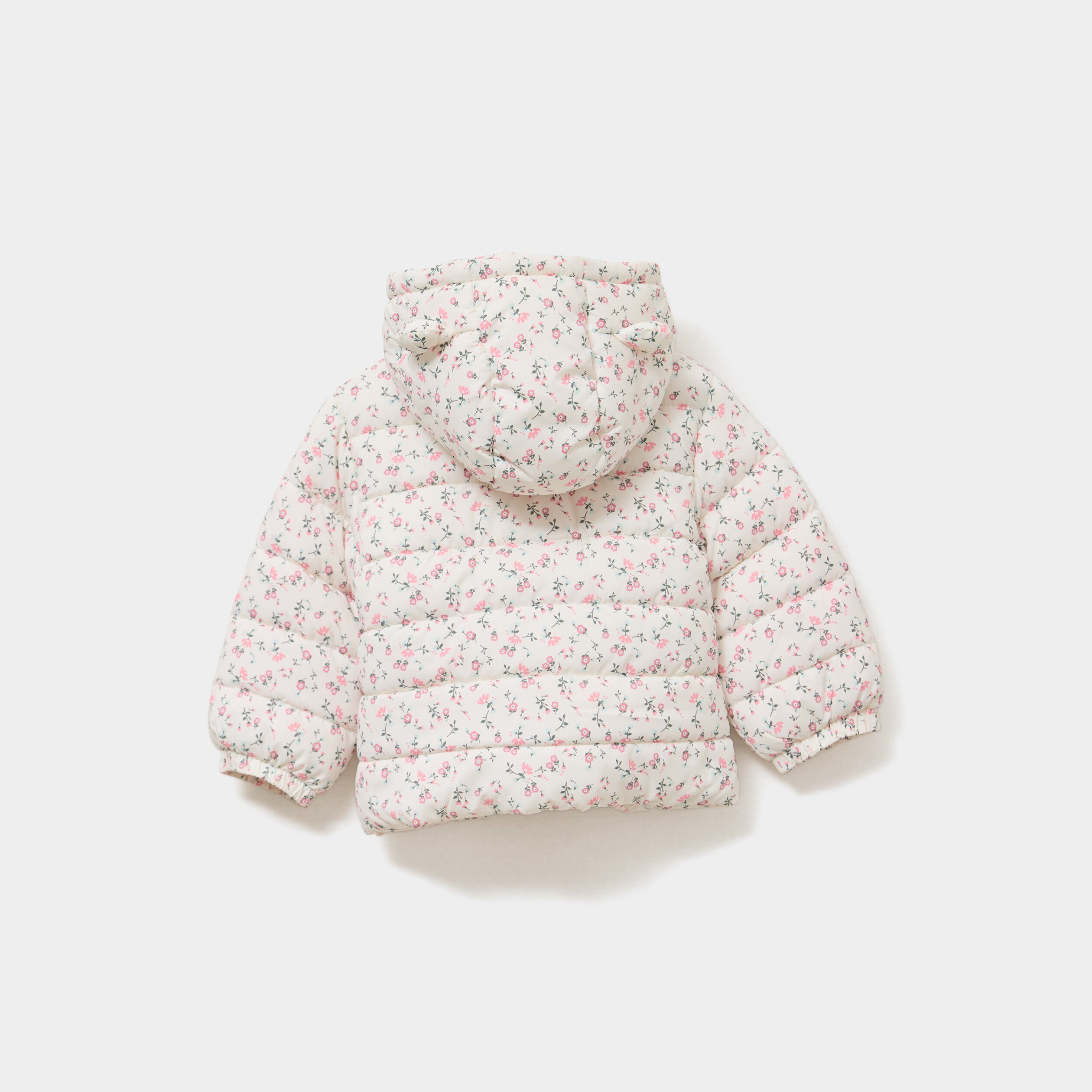 doudoune a capuche poignets elastiques ecru bebef Doudoune à capuche poignets élastiqués ecru bébé fille