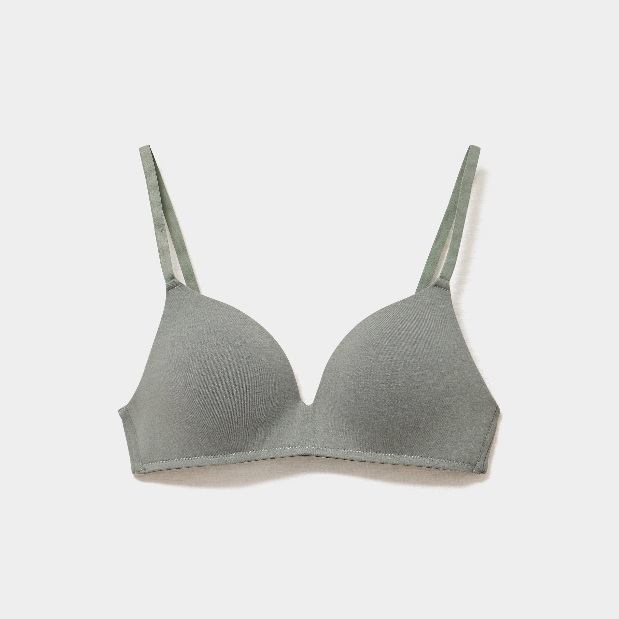 Soutien-gorge triangle coton majoritaire vert clair femme