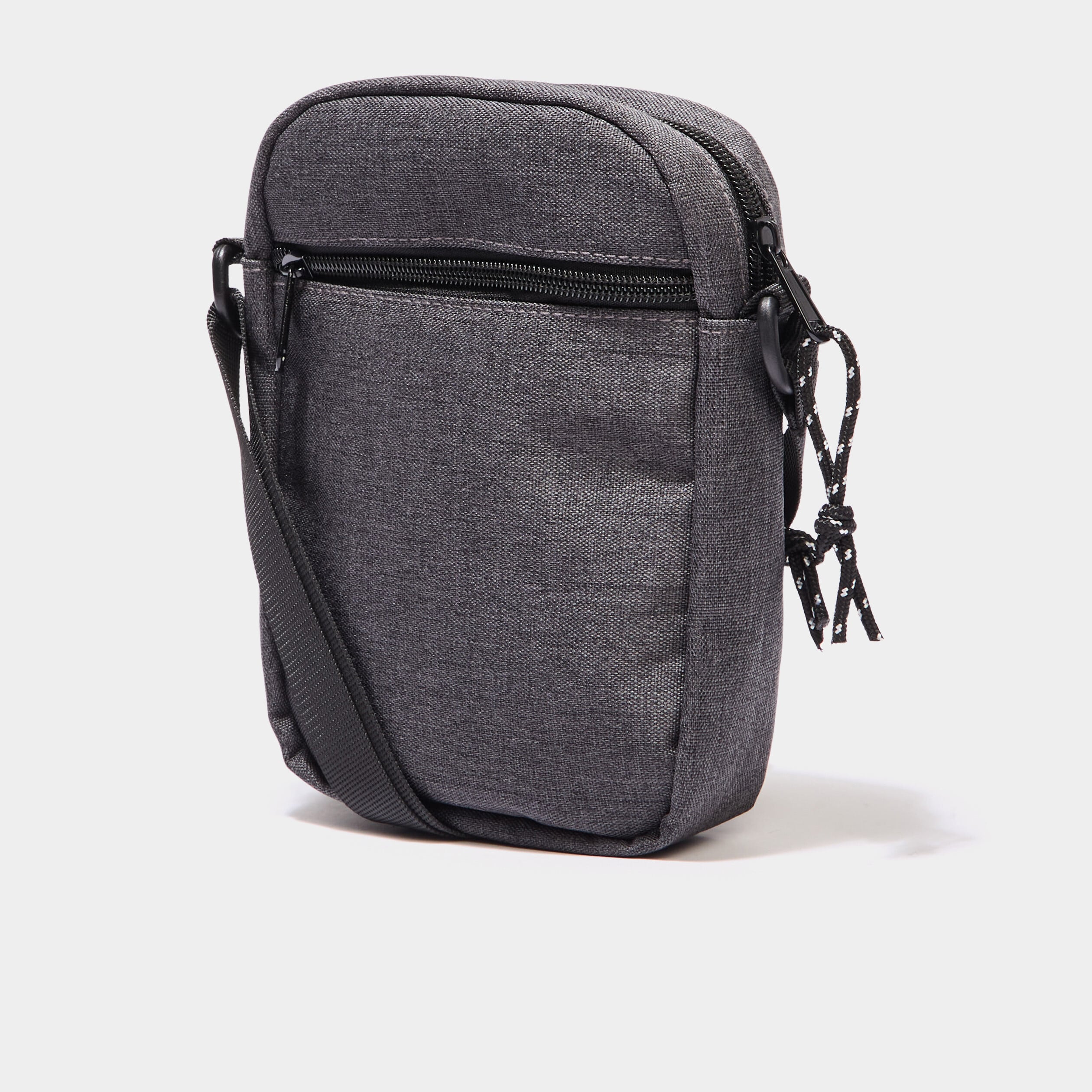 Sac pochette en bandouli&egrave;re gris fonc&eacute; homme