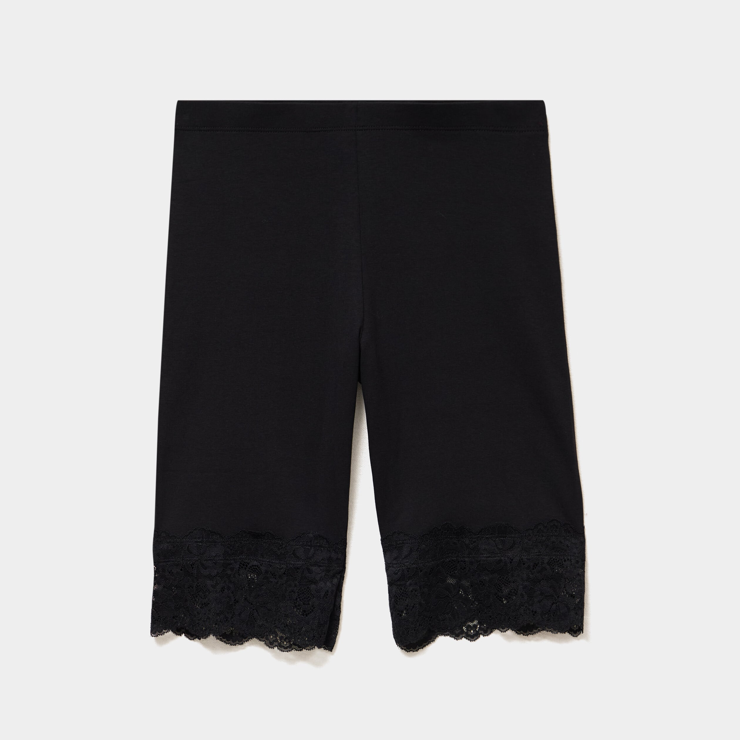 Short cycliste &agrave; dentelle noir femme