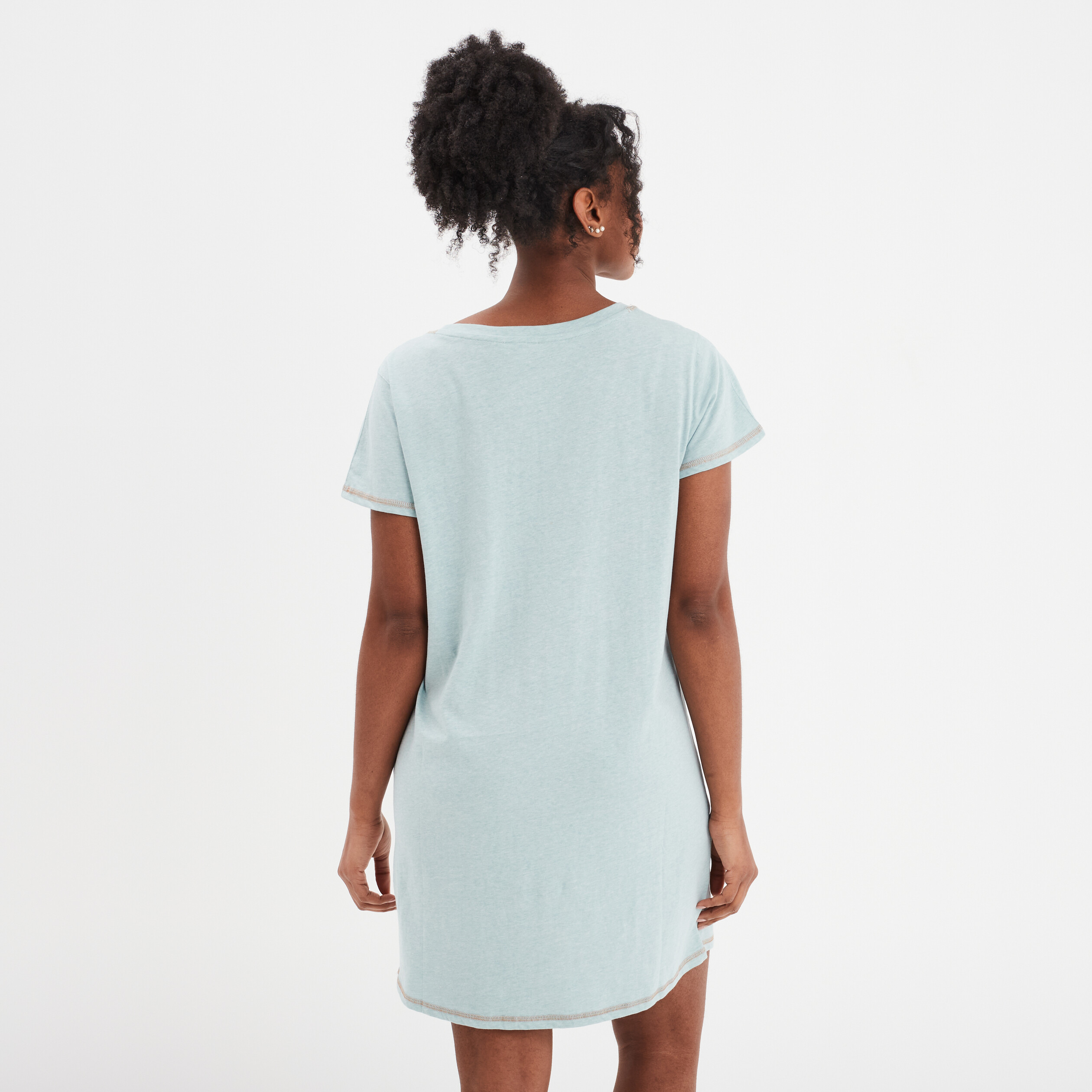 chemise de nuit droite manches courtes vert canard femme Chemise de nuit droite manches courtes vert canard femme