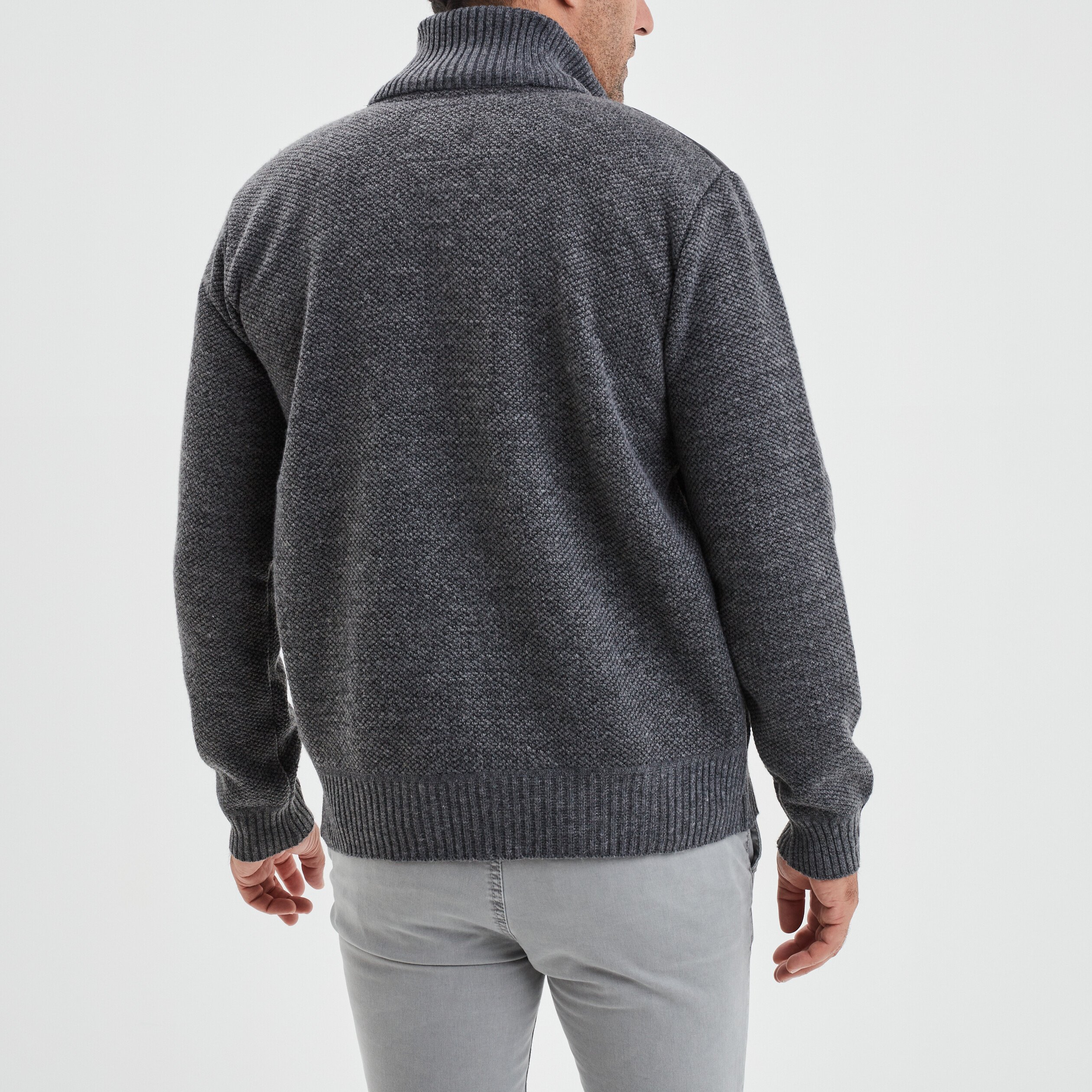 Gilet matelasse zippe Trappeur gris fonce homme
