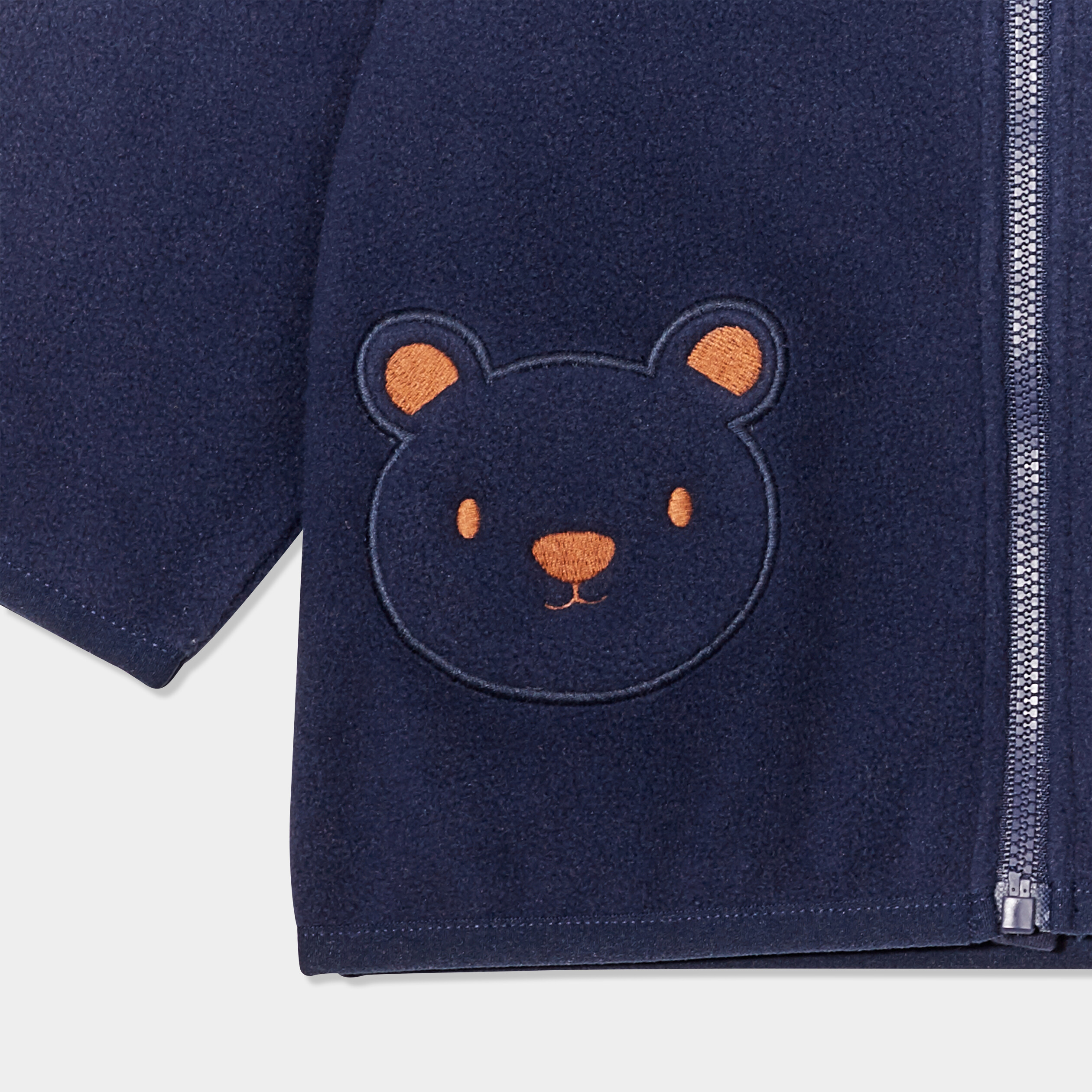 gilet polaire zippe broderie fantaisie bleu marine bebeg GIlet polaire zippé broderie fantaisie bleu marine bébé garçon