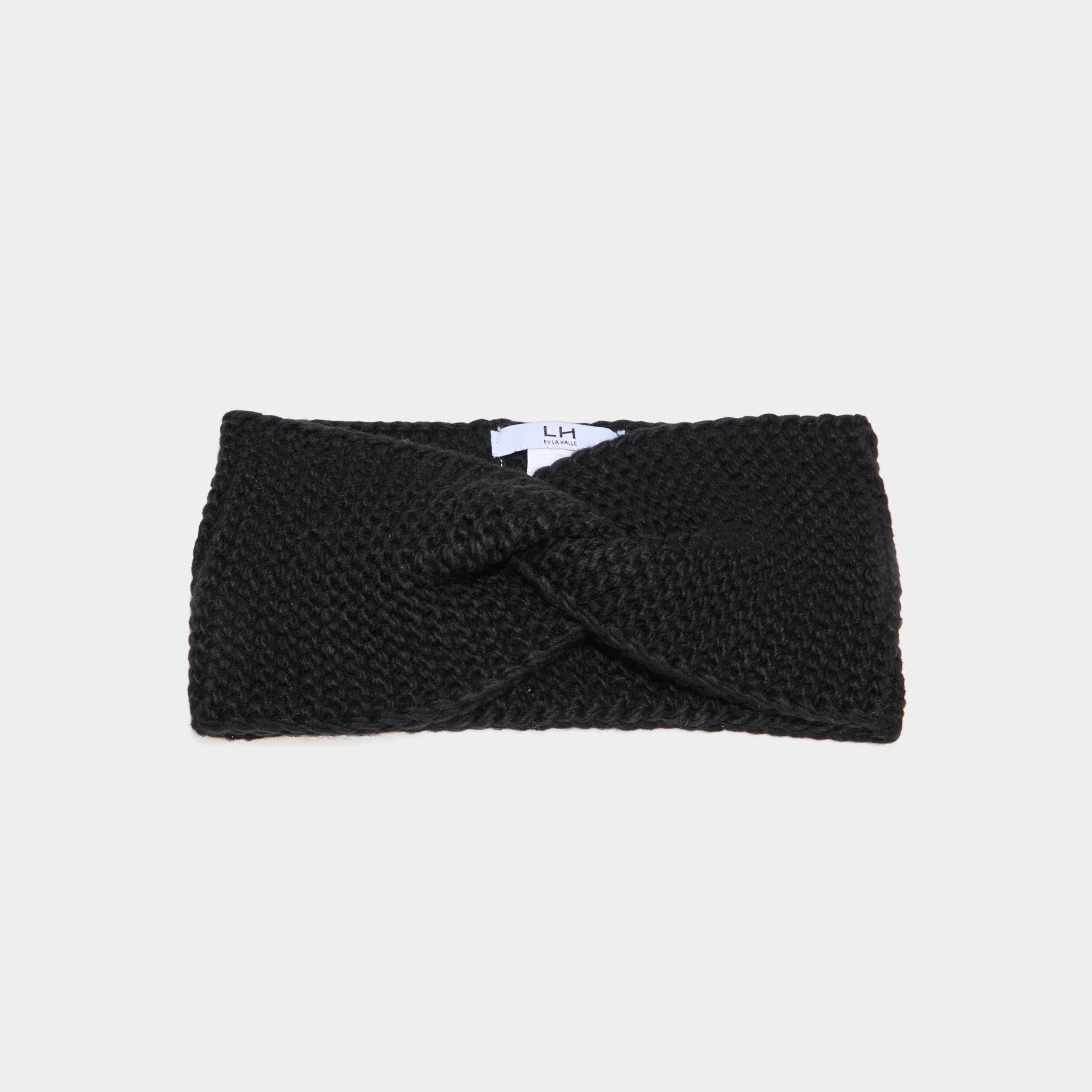 Bandeau tricot&eacute; noir femme