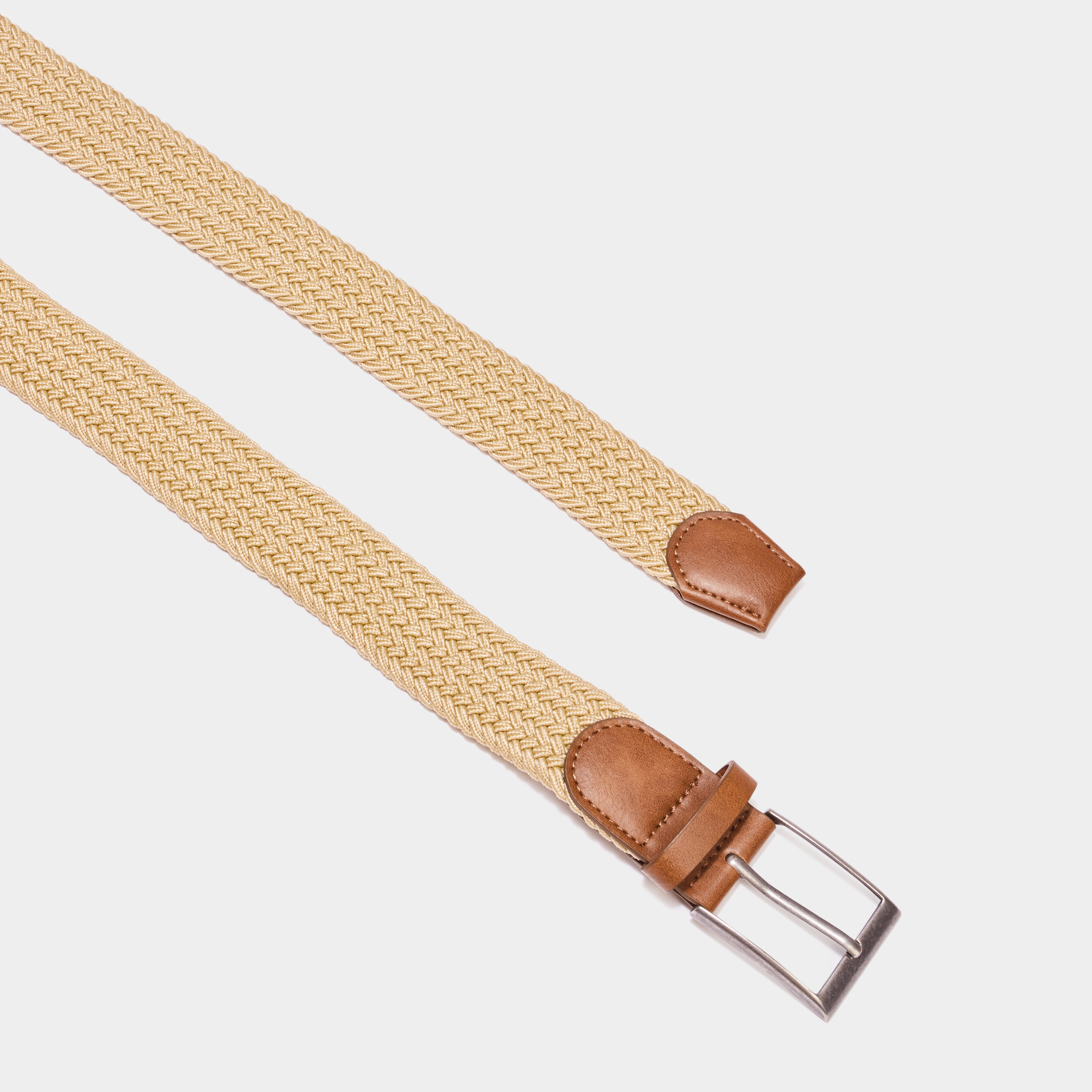 Ceinture tress&eacute;e sable homme