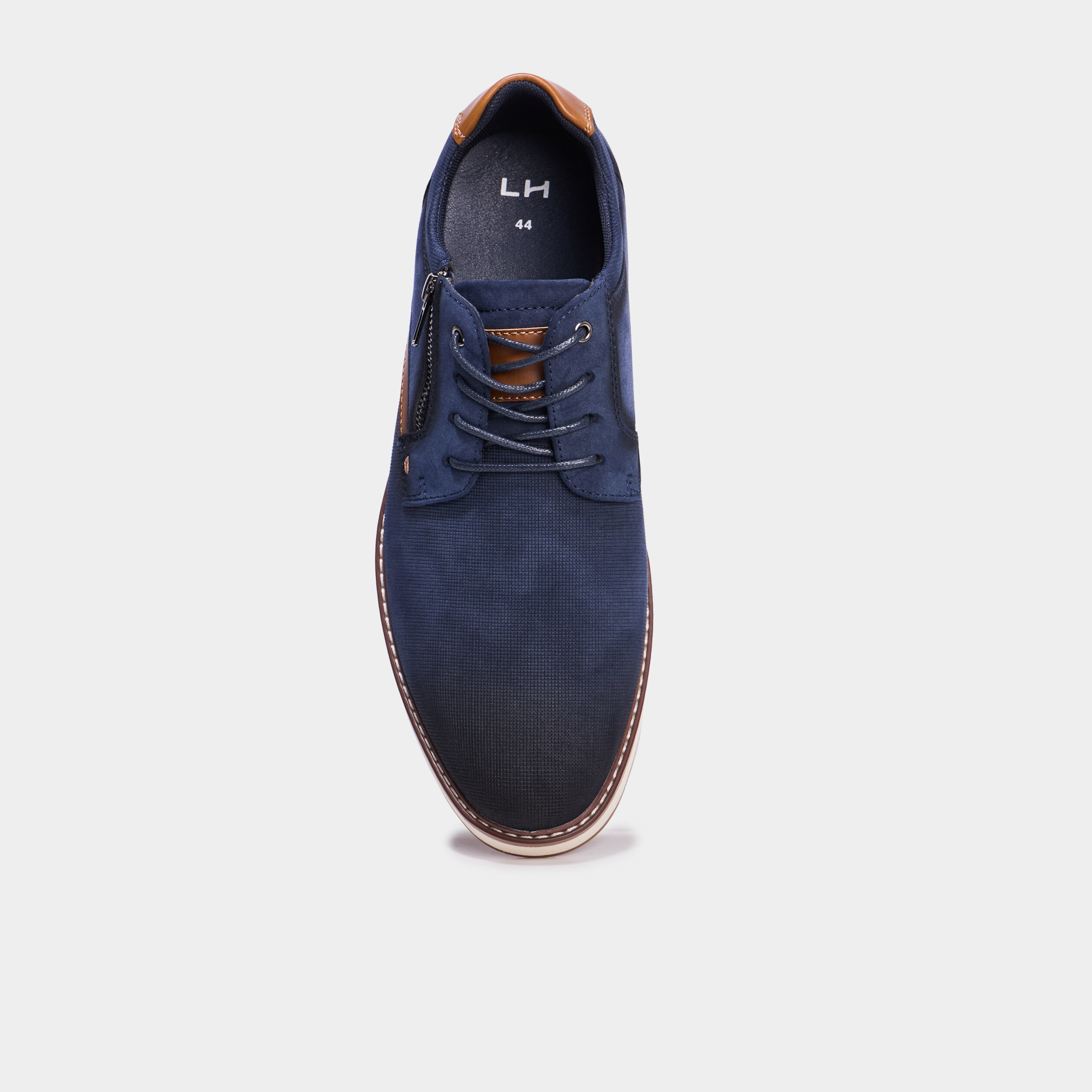 Derbies détails zippés bleu homme