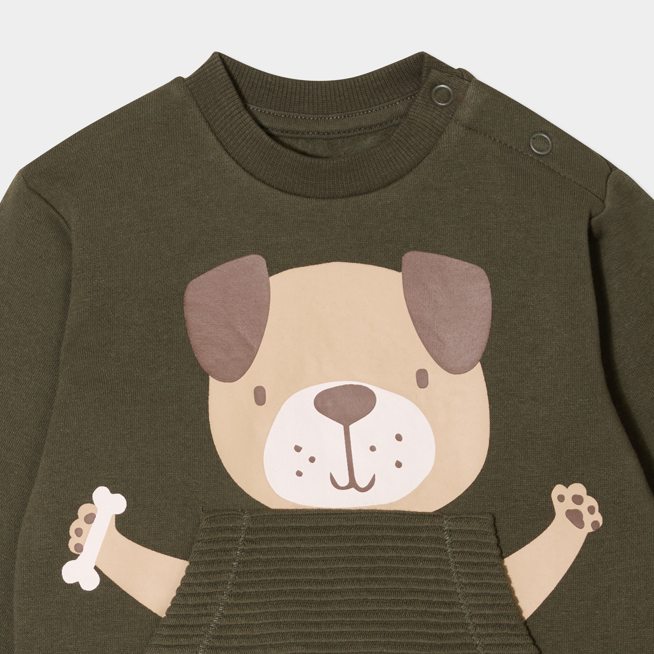 sweat avec poche manches longues vert kaki bebeg Sweat avec poche manches longues vert kaki bébé garçon
