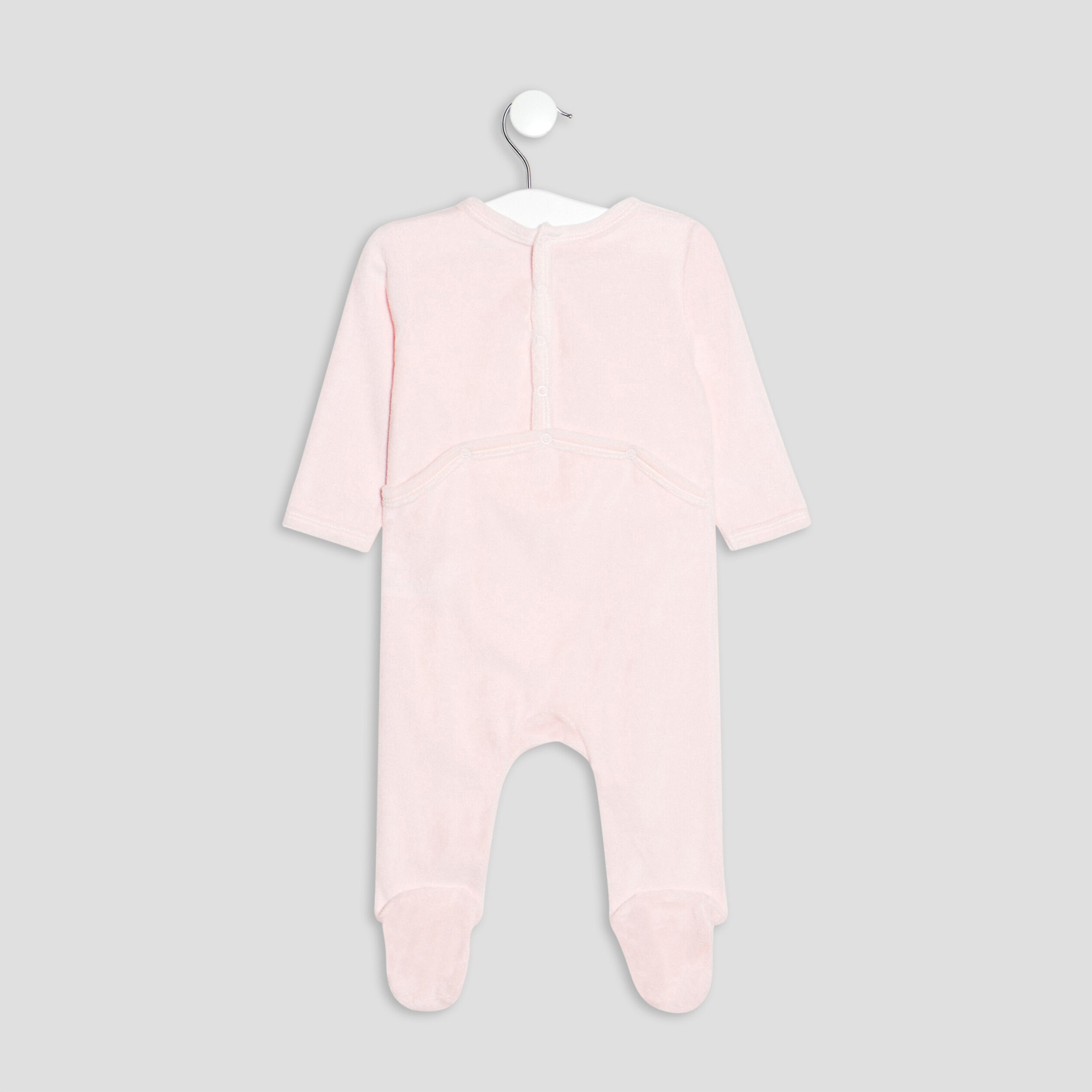 dors bien velours manches longues rose clair bebef Dors-bien velours manches longues rose clair bébé fille