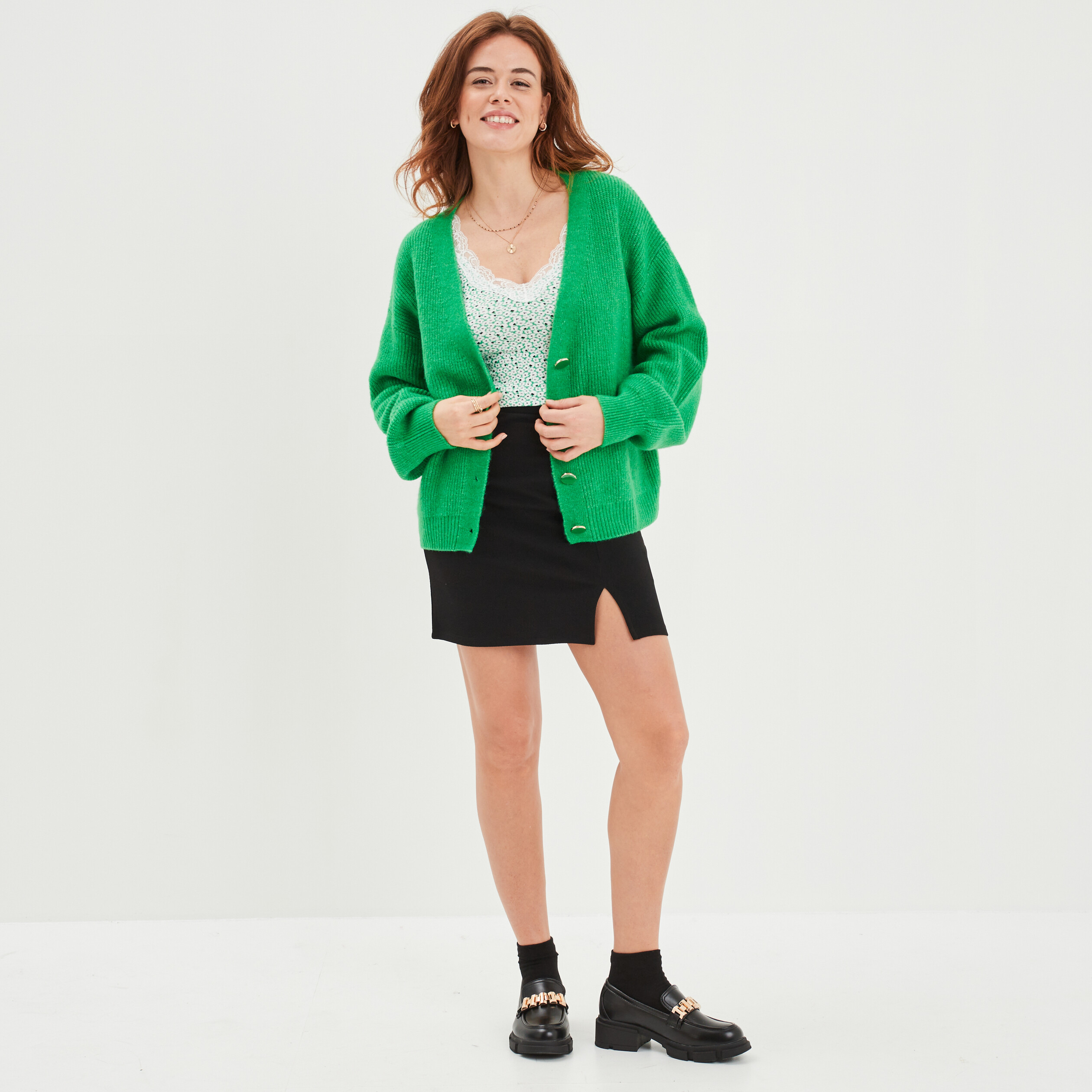 debardeur bretelles larges avec dentelle vert femme Débardeur bretelles larges avec dentelle vert femme