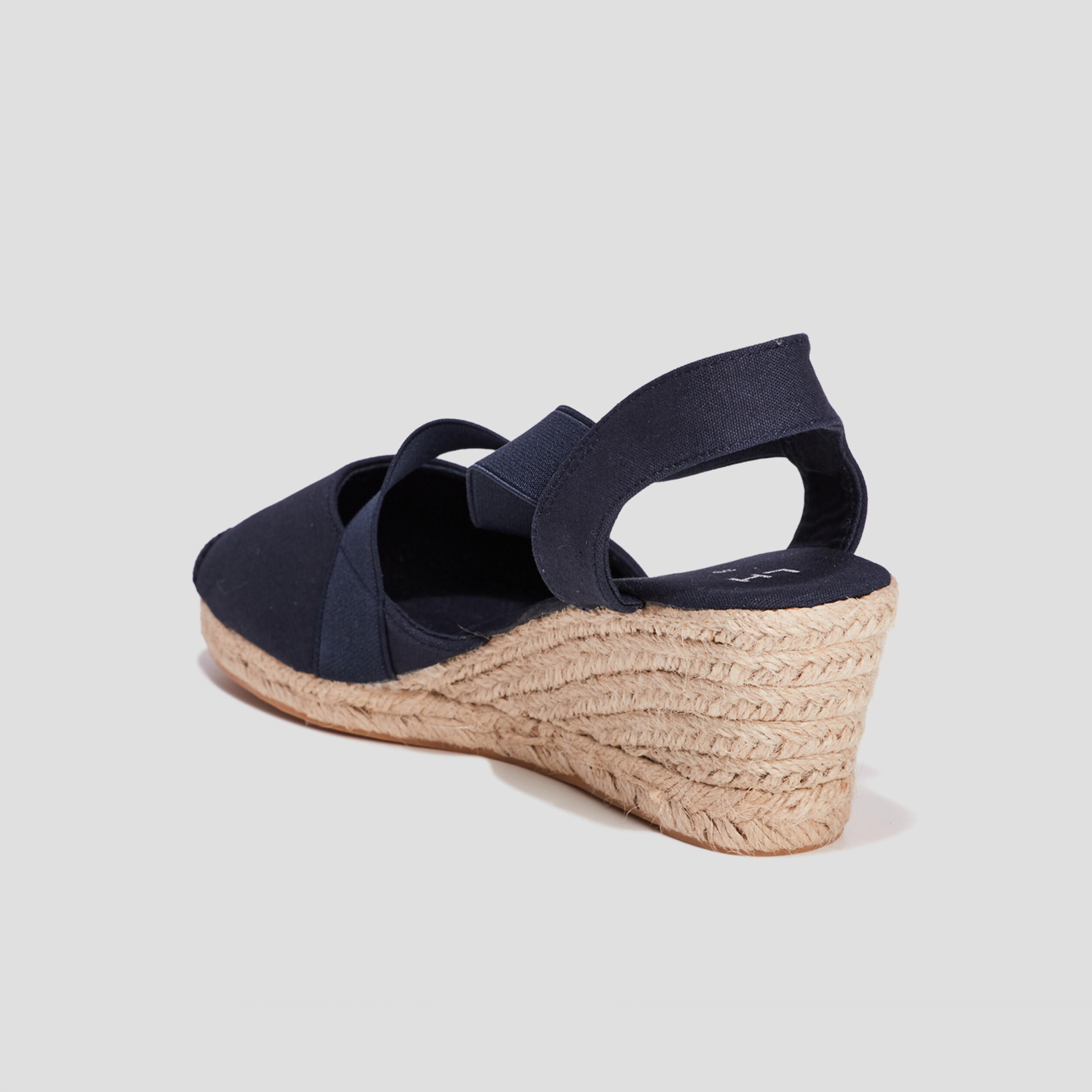Sandales espadrilles compens&eacute;es bleu femme