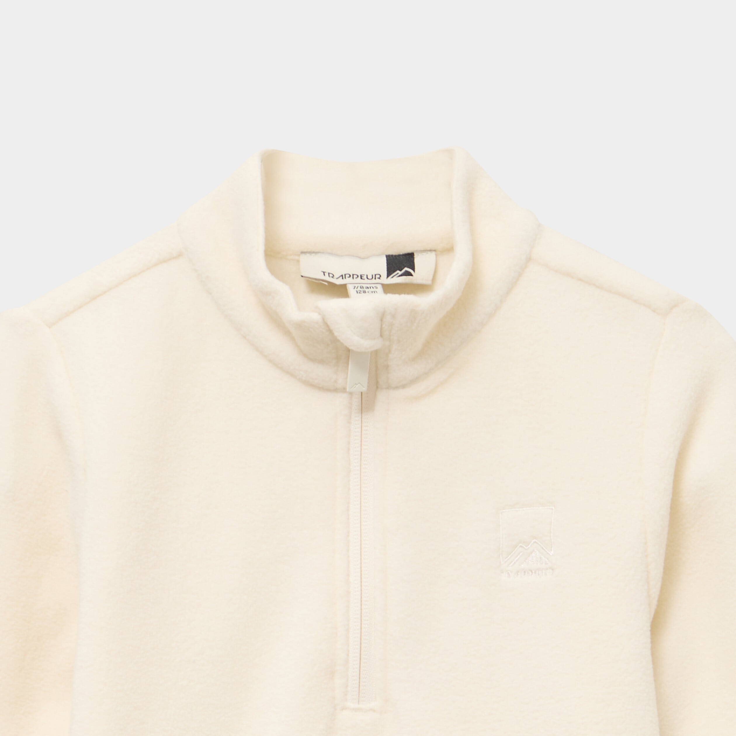 Sweat polaire col camionneur blanc mixte