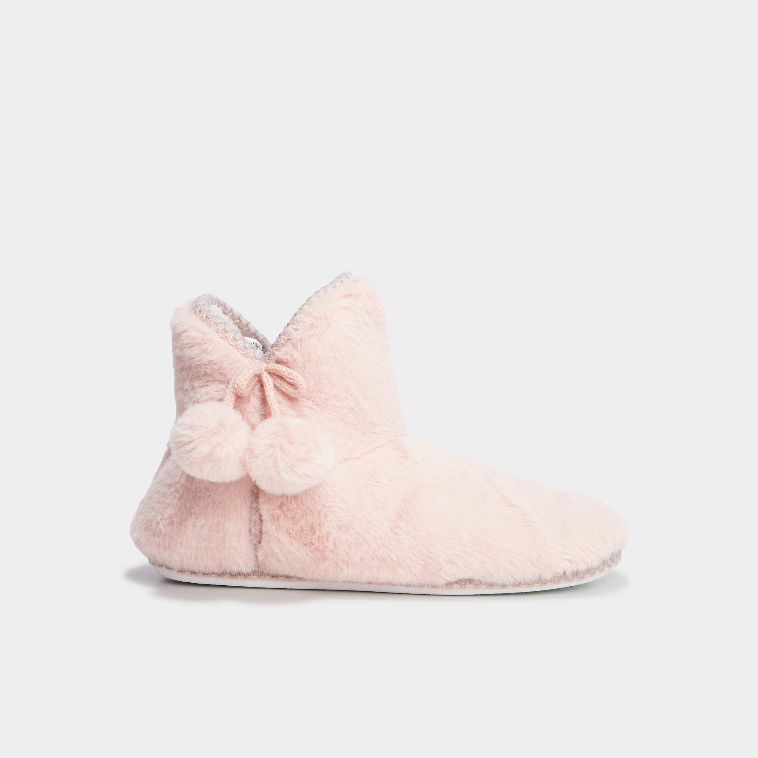 chaussons bottines fausse fourrure rose femme Chaussons bottines fausse fourrure rose femme