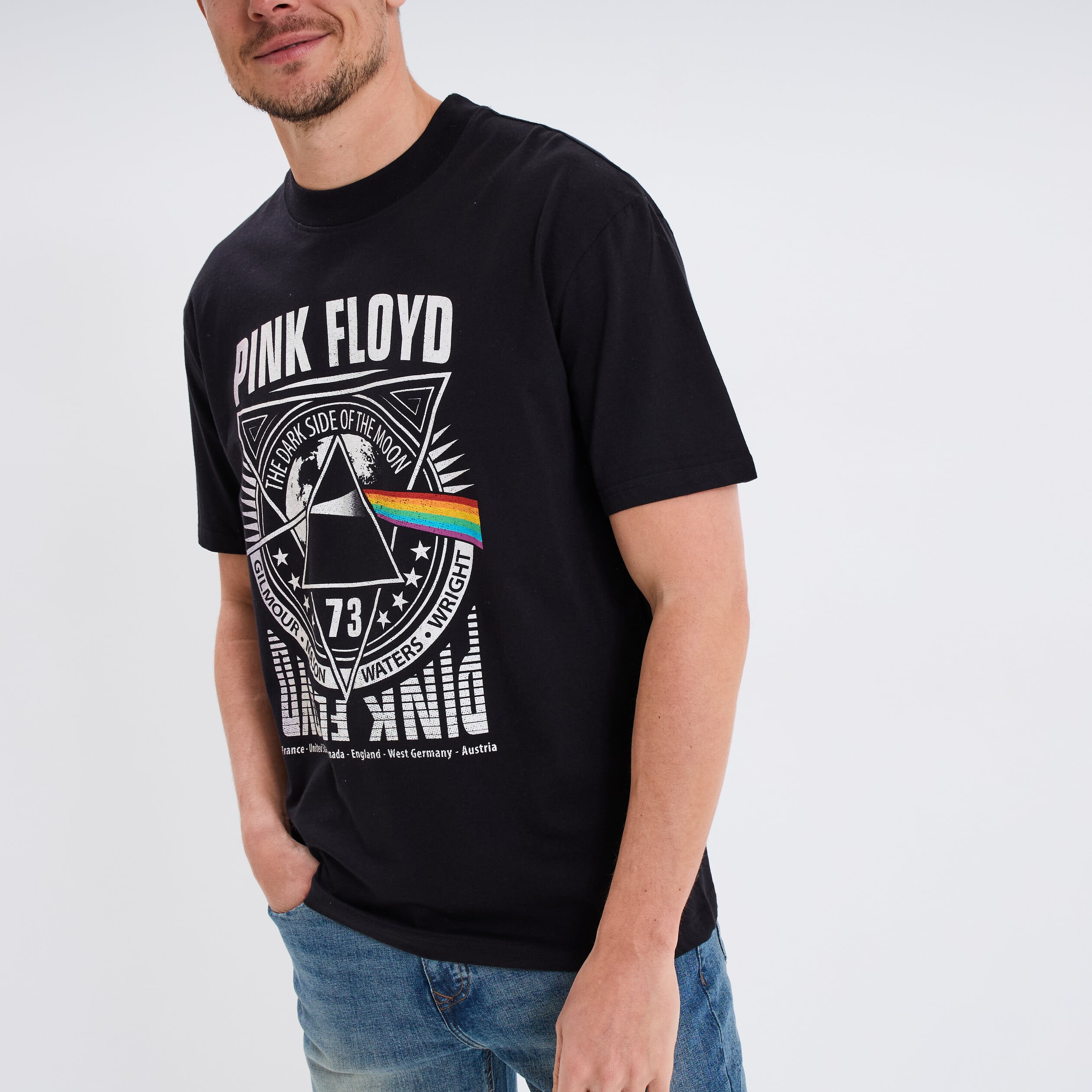 T-shirt Pink Floyd Vintage Homme - Taille M/L - Couleur Gris - Style Décontracté Grande Taille