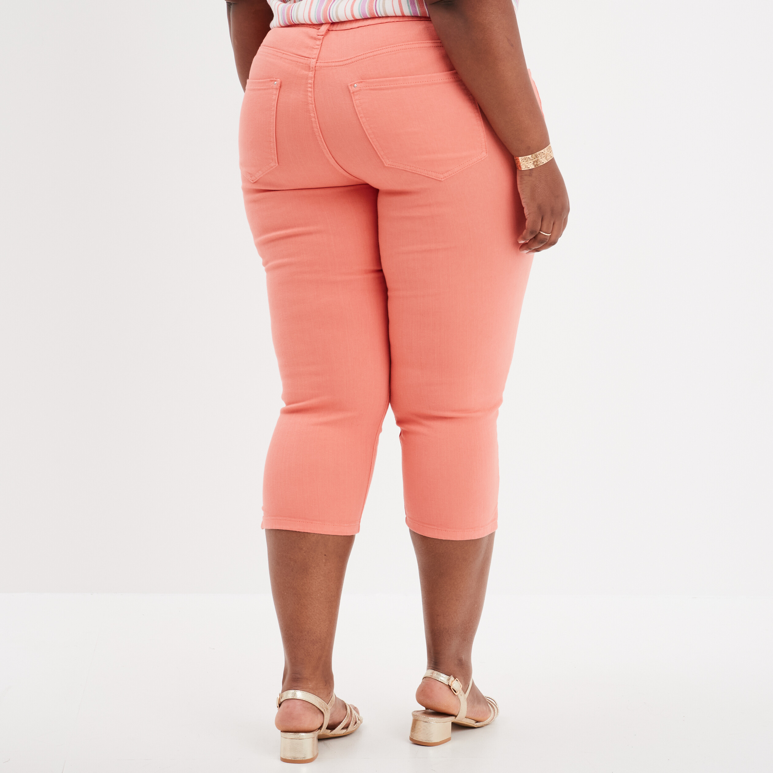 pantalon 78eme slim taille haute vieux rose femmegt Pantalon 7/8ème slim taille haute vieux rose femme grande taille