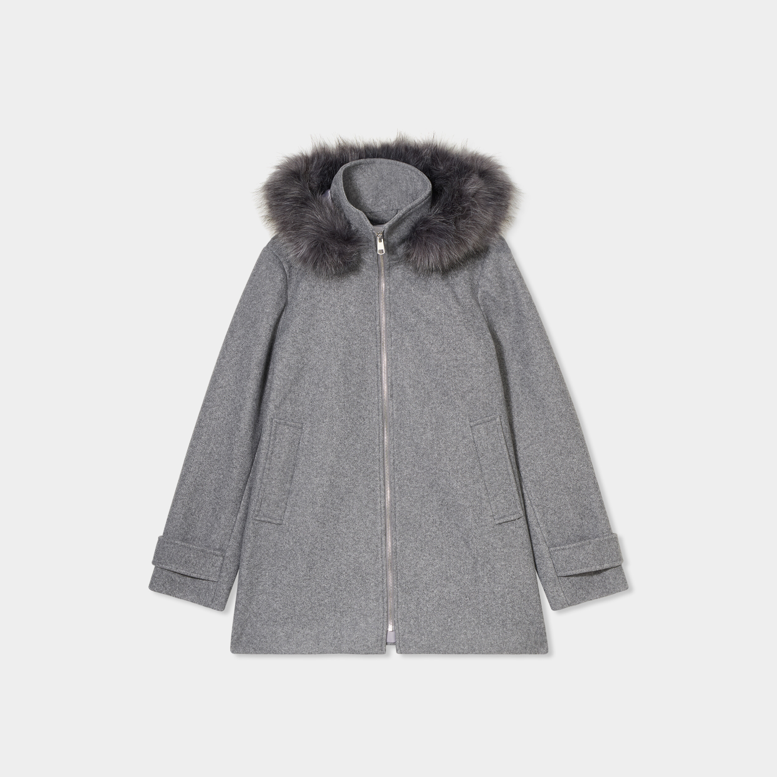 Veste Gilet En Fausse Fourrure Gris, Satiné Doublé – Taille UK 8 – Style Y2K – Marque New Look Tall