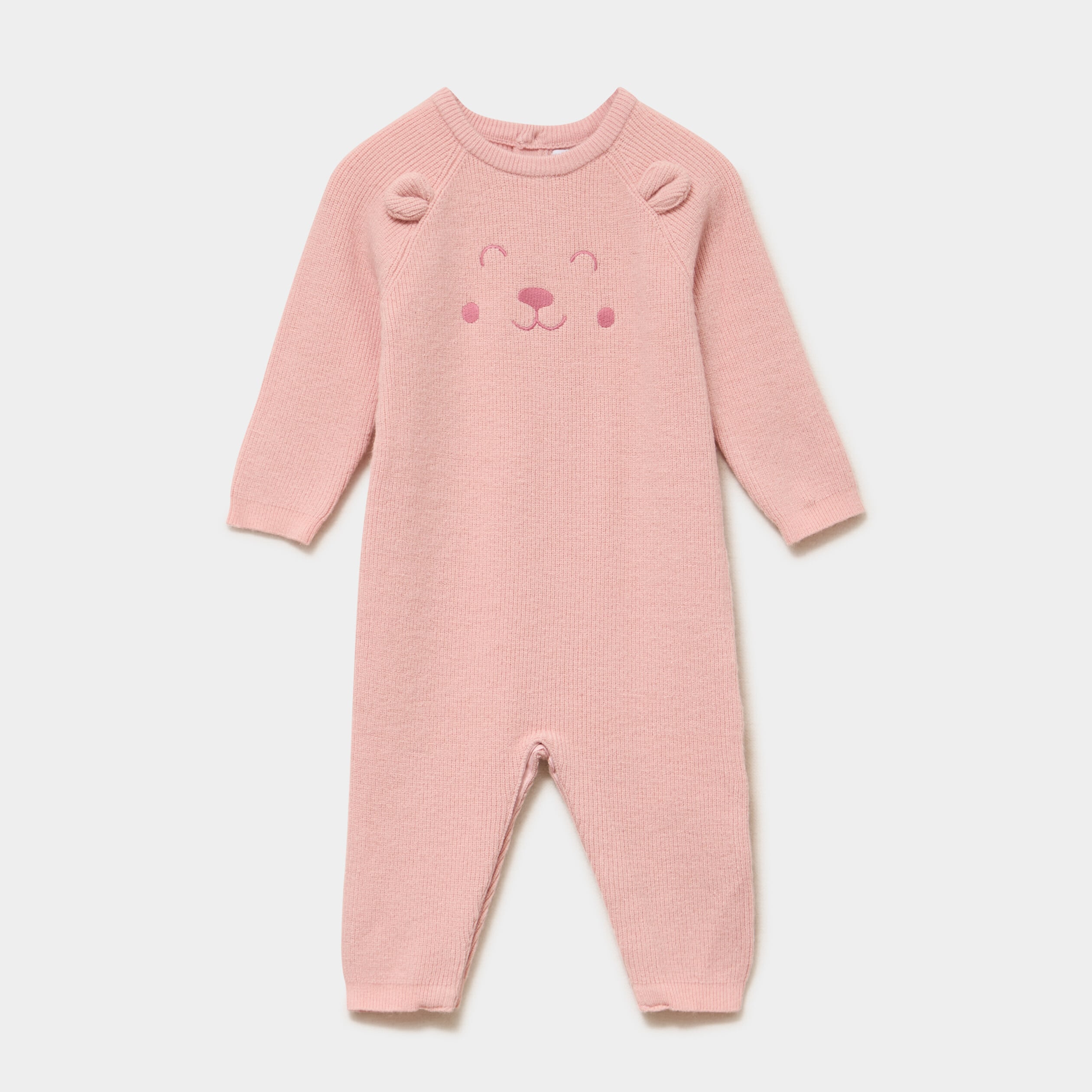 Combinaison tricot manches longues rose fushia b&eacute;b&eacute;