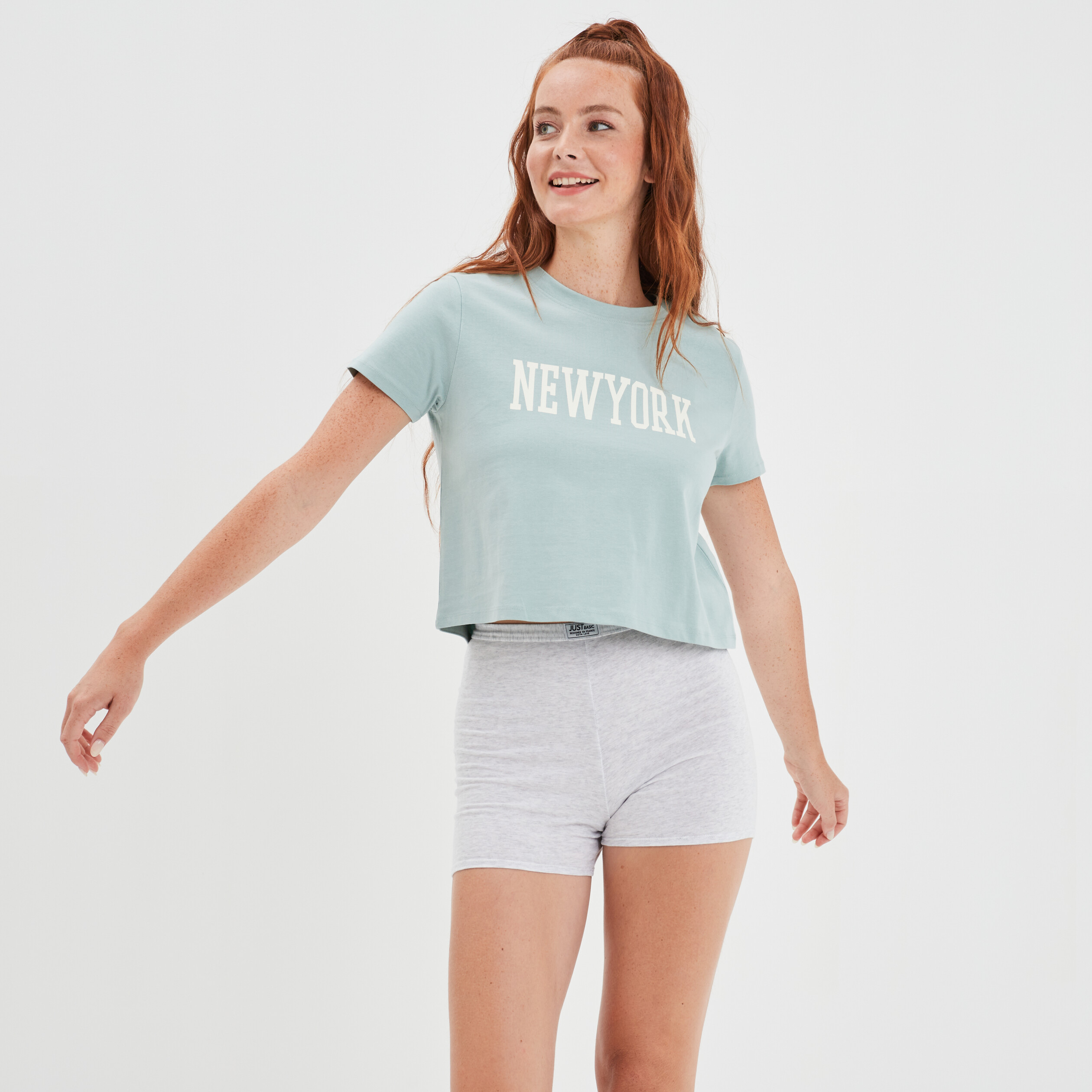 T-shirt manches courtes vert femme