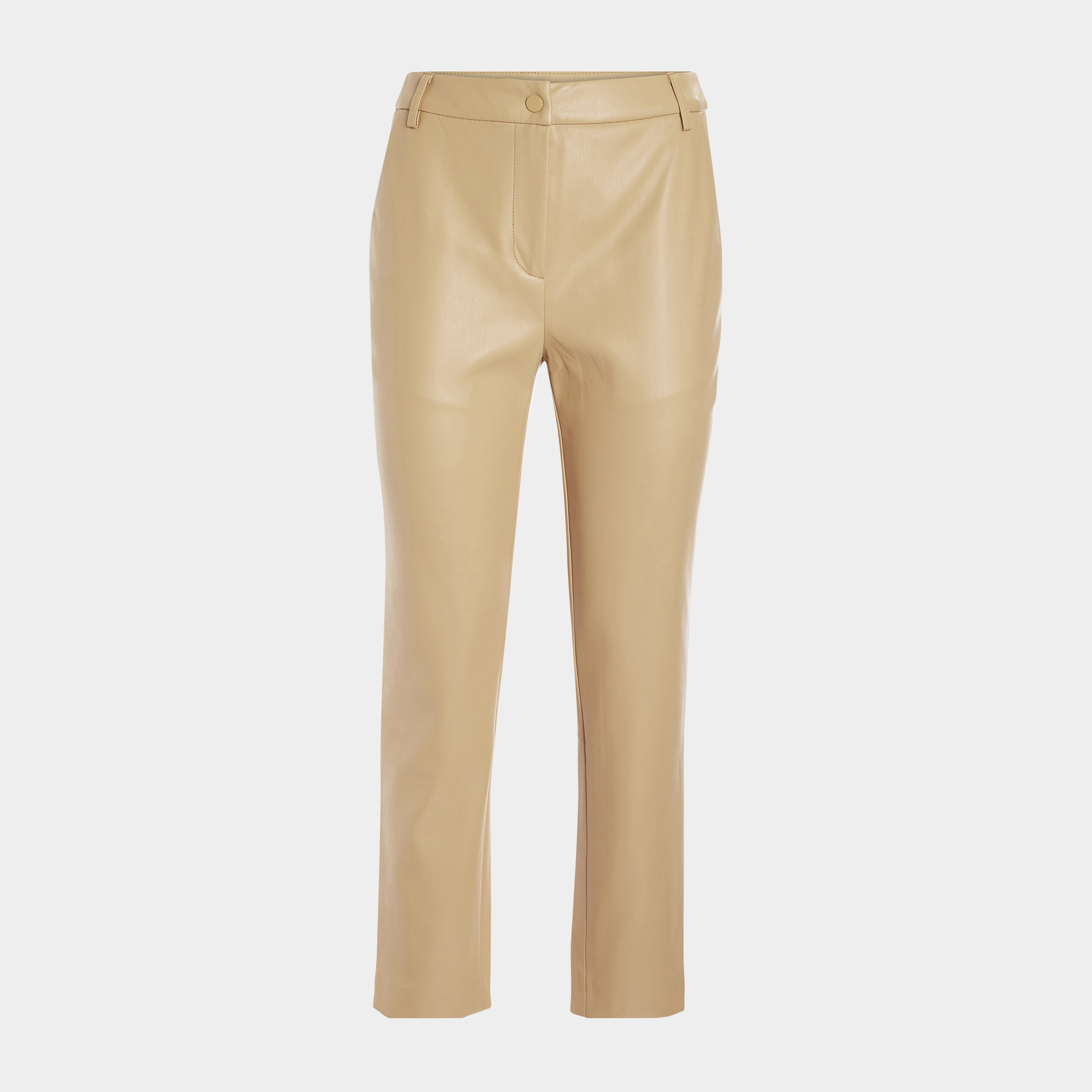 Pantalon ajusté 7/8 ème simili cuir sable femme