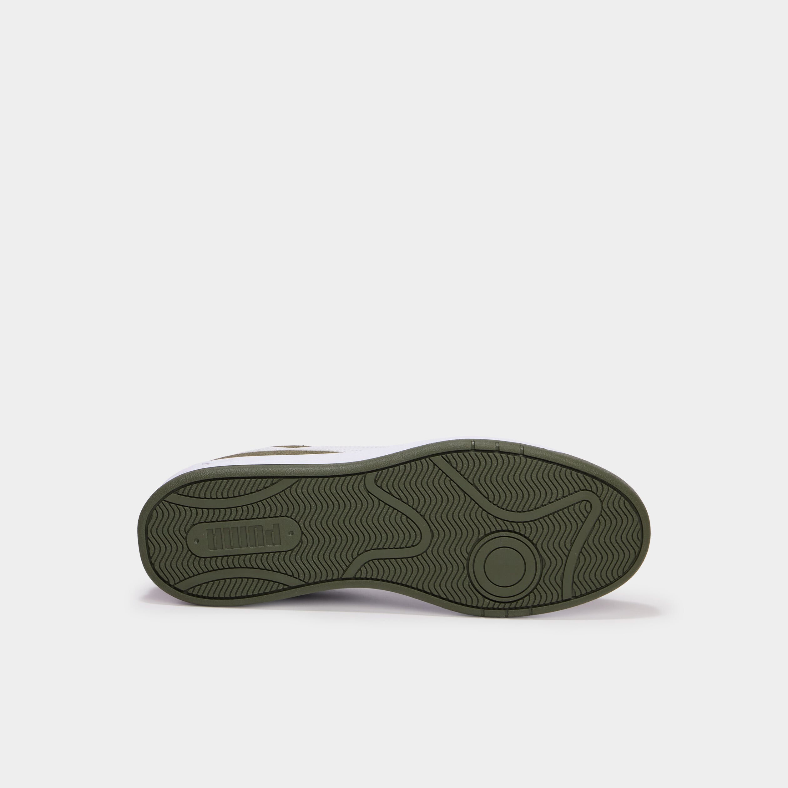 Baskets &agrave; lacets en cuir Puma Clean SD vert kaki homme