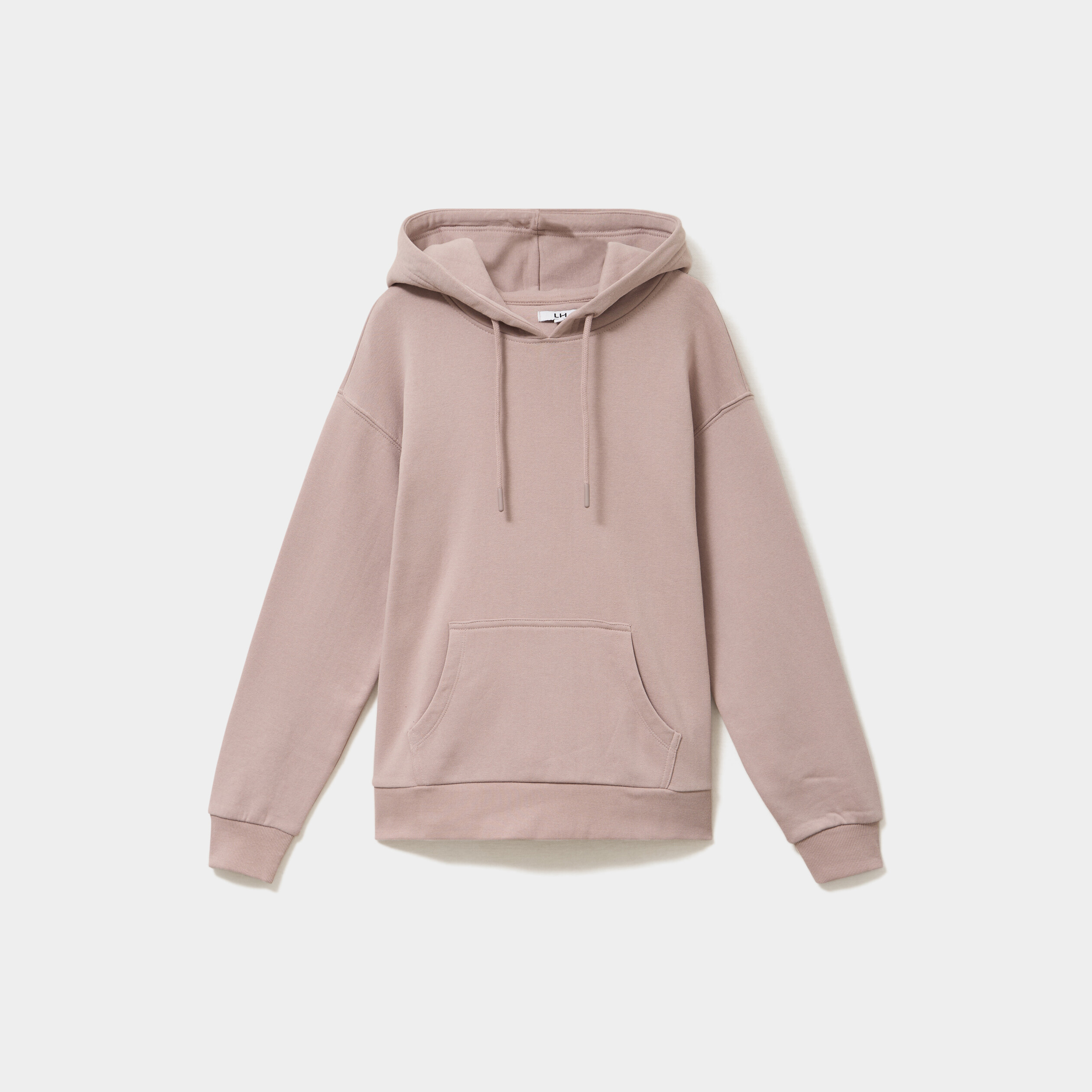 Sweat hoodie 1 poche &agrave; capuche marron clair femme