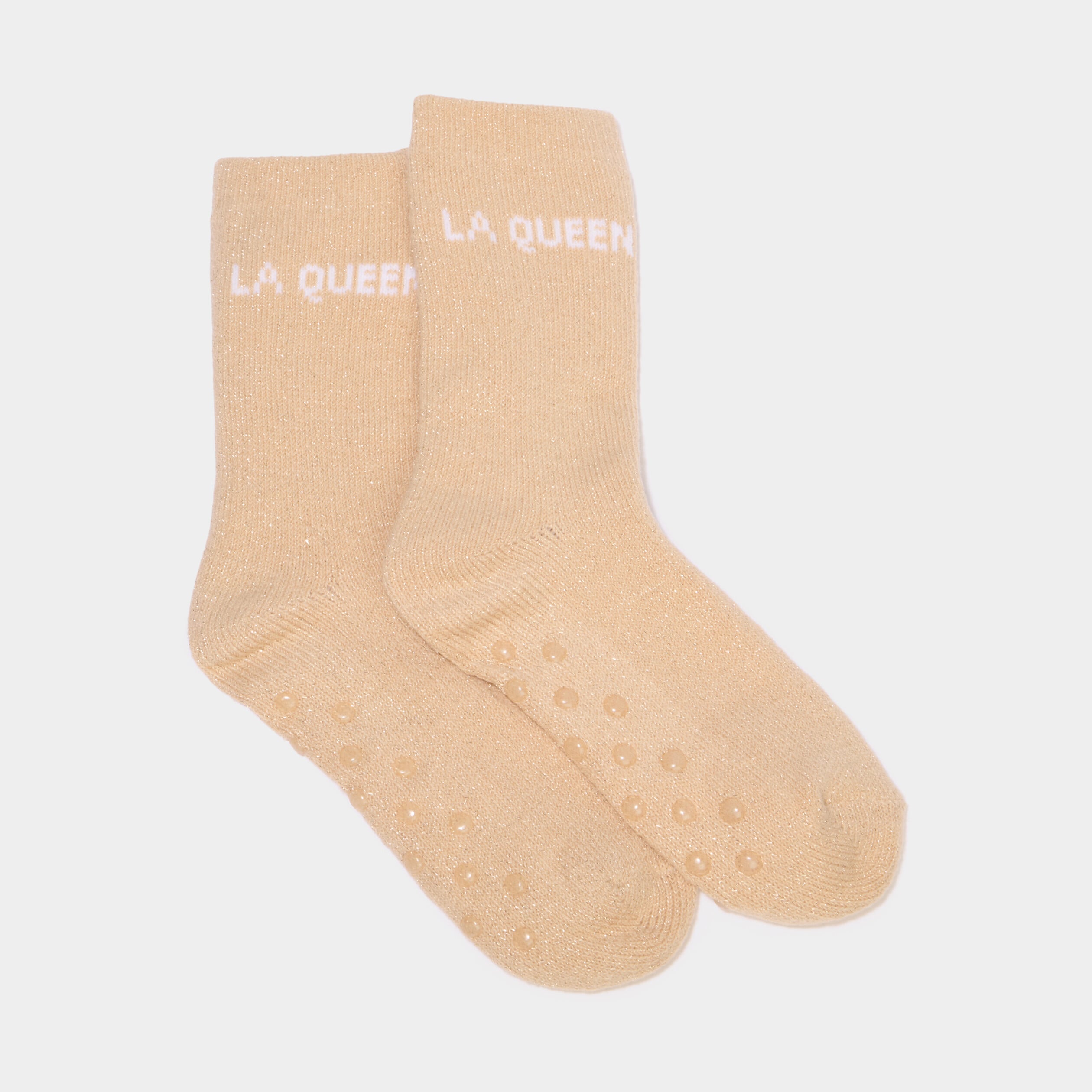 Chaussettes d'int&eacute;rieur La queen jaune or femme