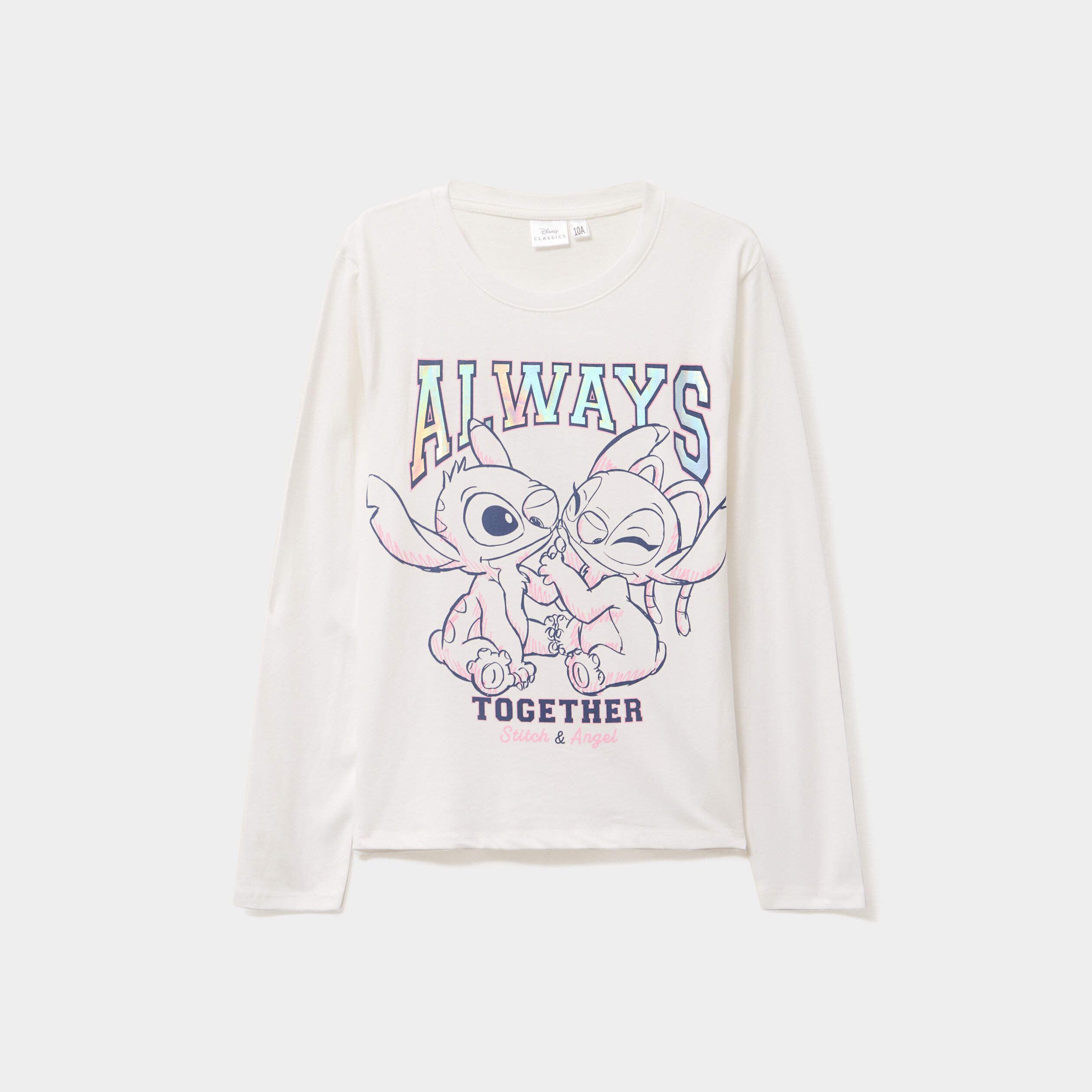 t shirt manches longues coton stitch ivoire fille T-shirt manches longues coton Stitch ivoire fille
