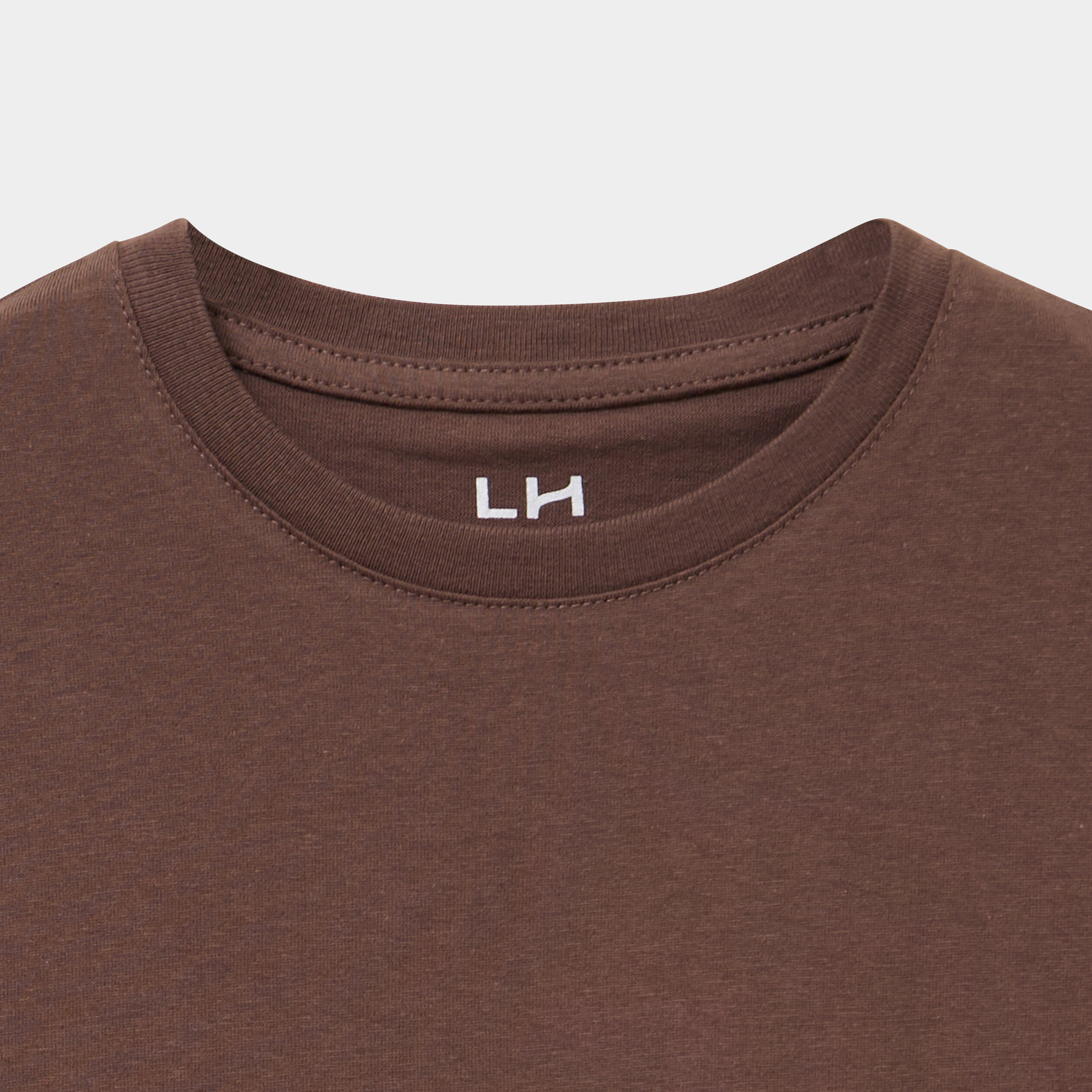 T-shirt en coton manches courtes marron fonc&eacute; gar&ccedil;on
