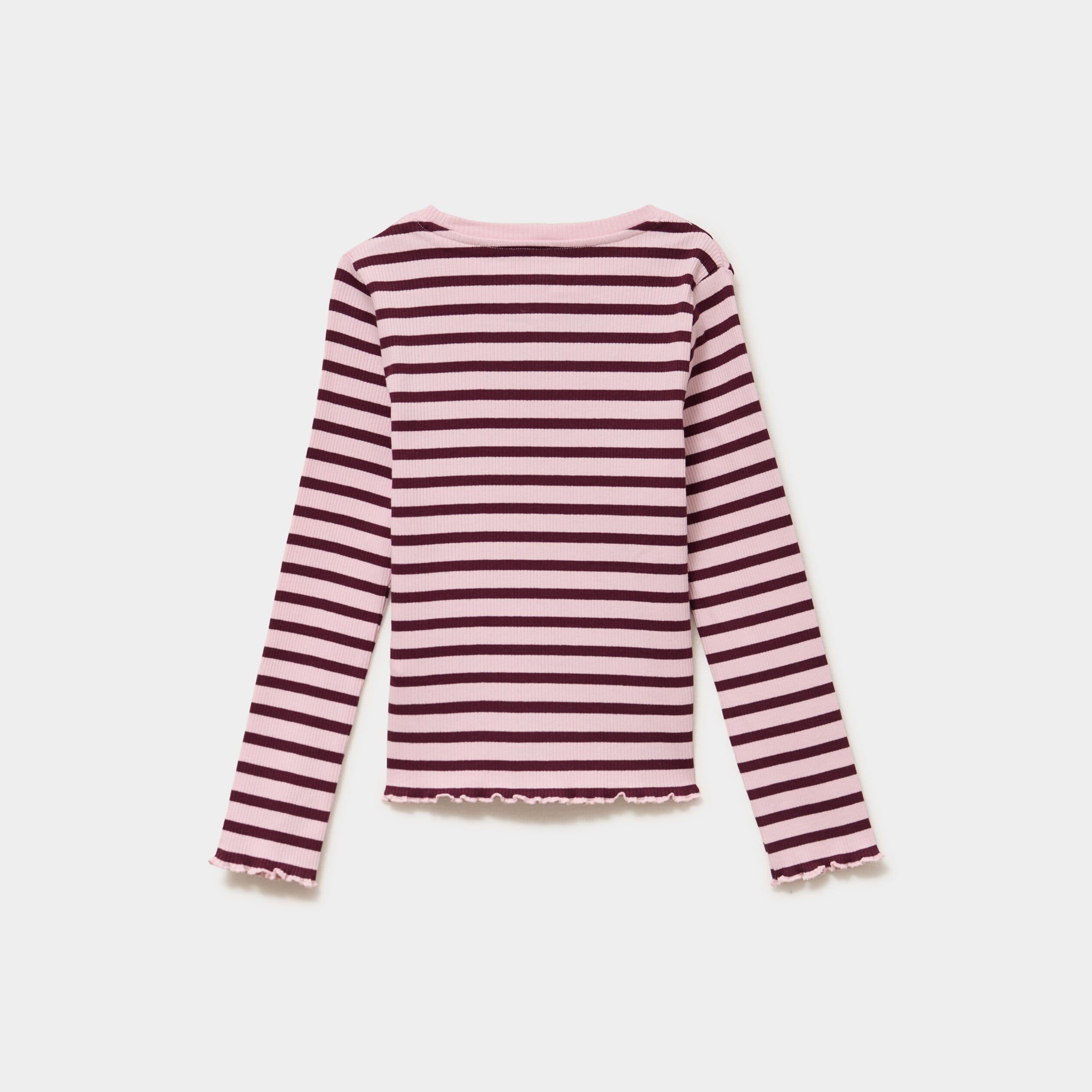 T-shirt c&ocirc;tel&eacute; ajust&eacute; manches longues bordeaux fille