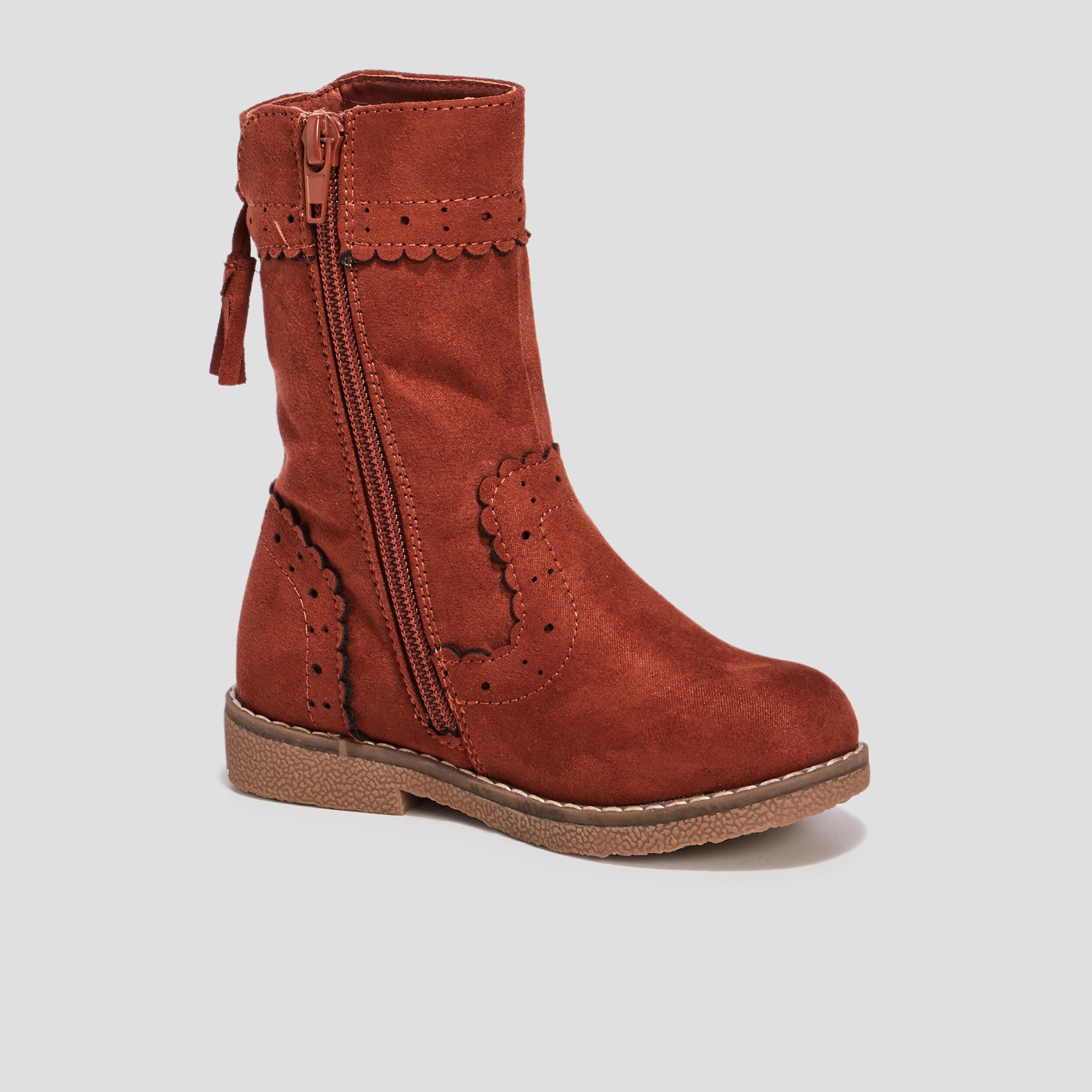 bottes avec bord festonne terracotta fille Bottes avec bord festonné terracotta fille