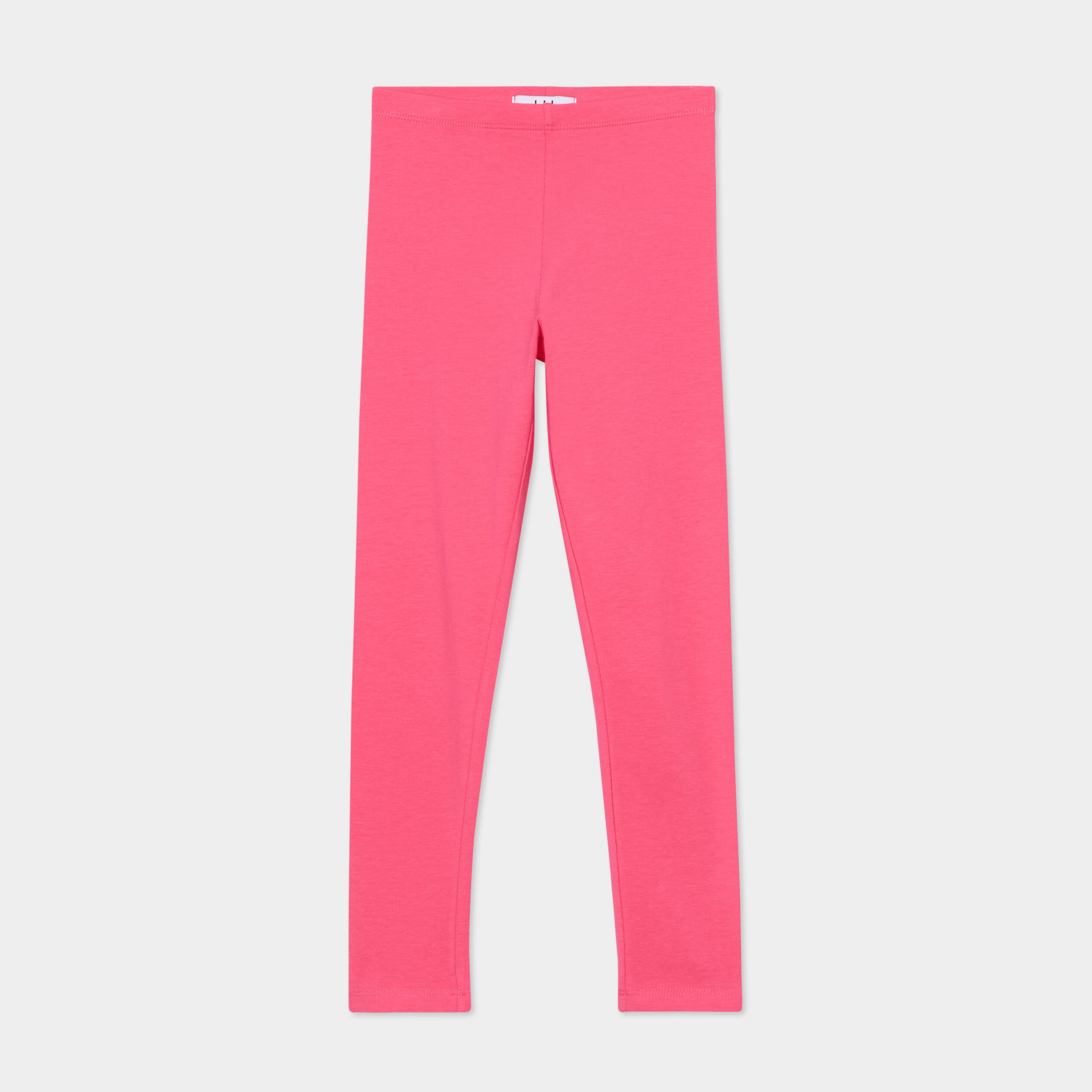 Legging long coton taille &eacute;lastiqu&eacute;e rose fushia fille