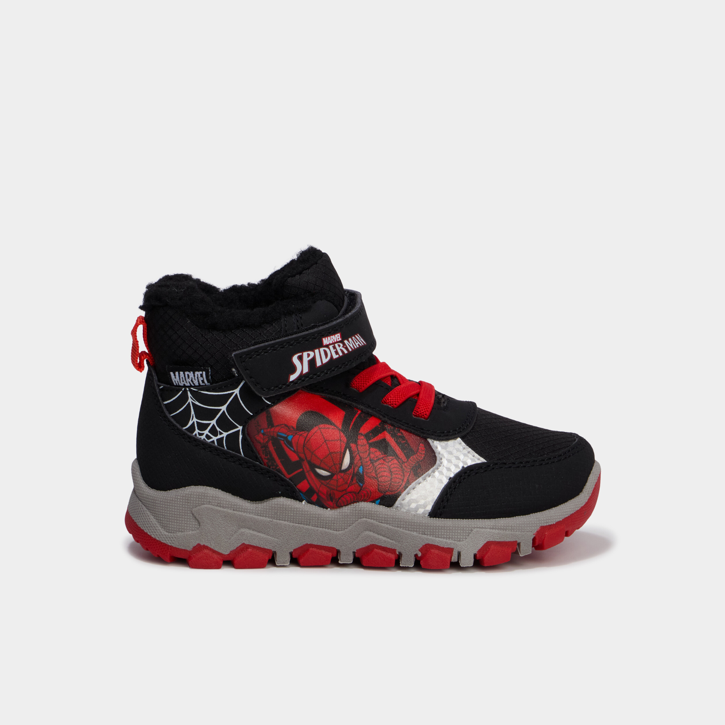 Baskets montantes fourr&eacute;es Spider-Man noir gar&ccedil;on