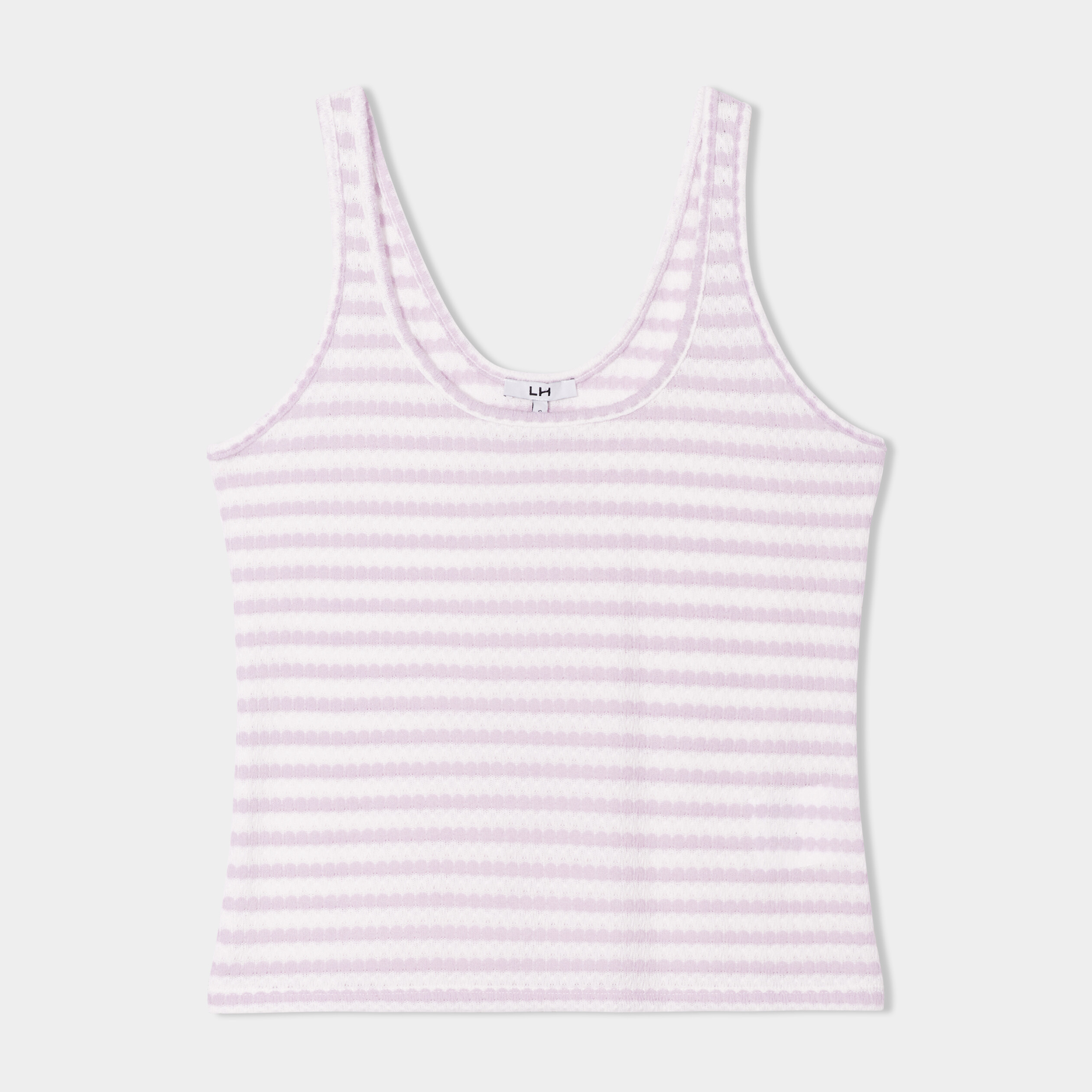 D&eacute;bardeur col rond en maille violet clair femme