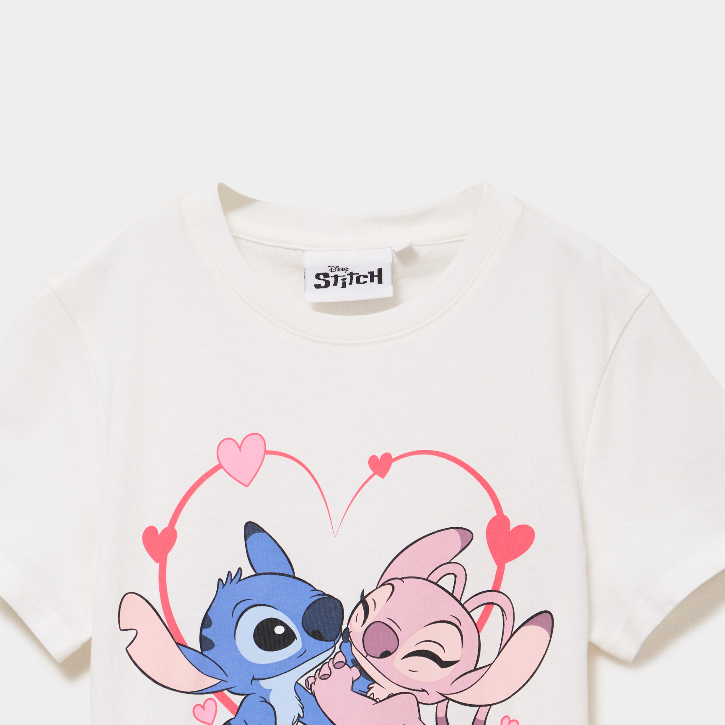 T-shirt manches courtes coton Stitch blanc fille