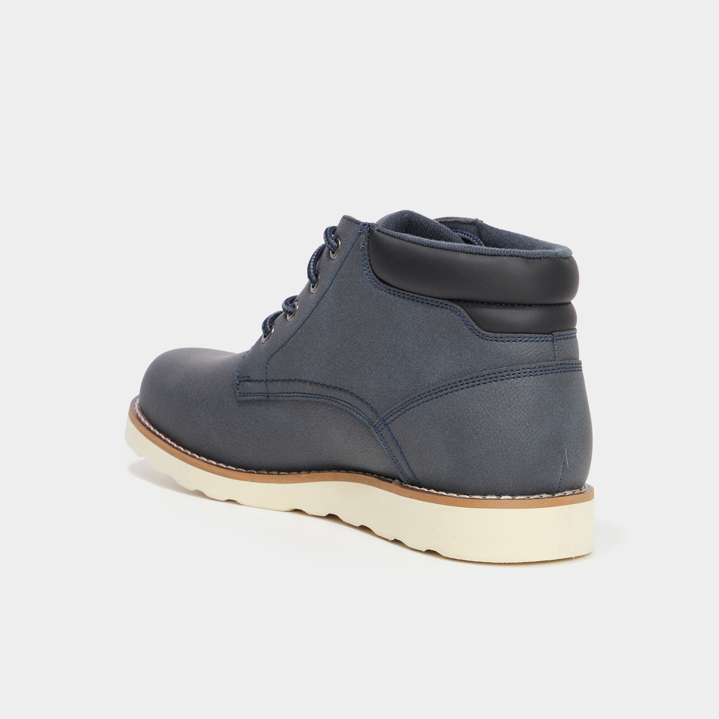 Bottines &agrave; lacets effet similicuir bleu homme