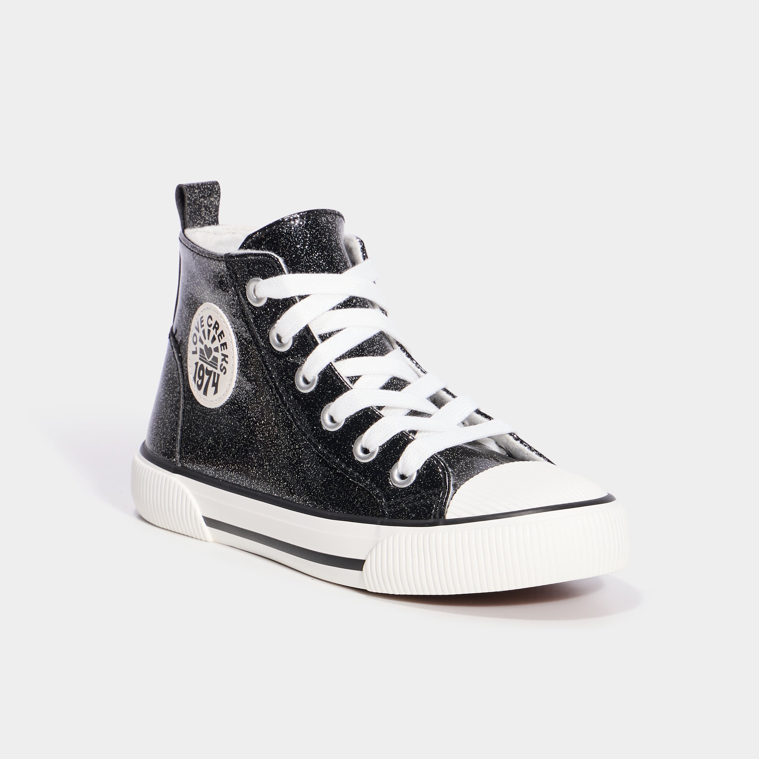 Baskets montantes zipp&eacute;es bout renforc&eacute; noir fille