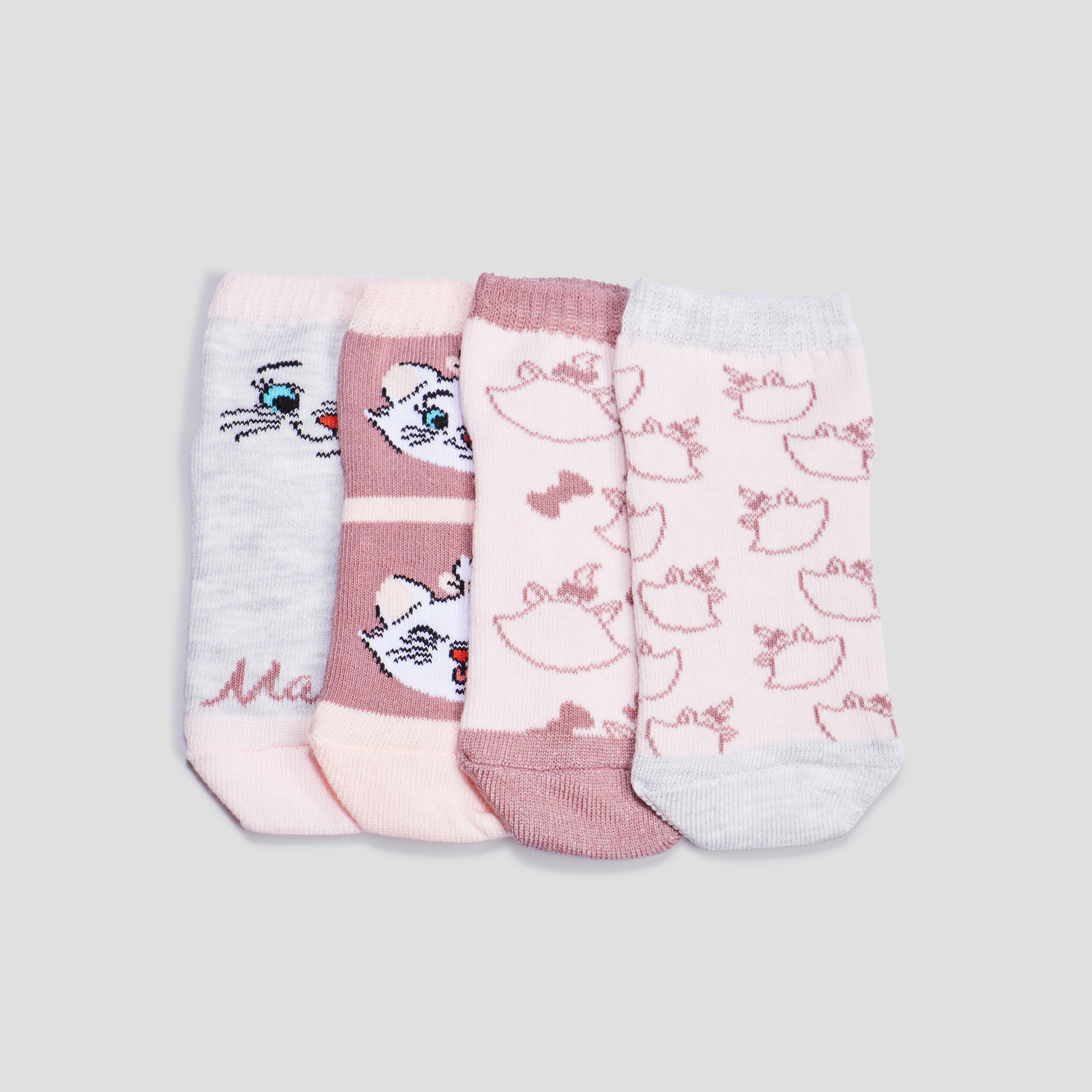lot 4 paires chaussettes les aristochats rose bebef Lot 4 paires chaussettes Les Aristochats rose bébé fille