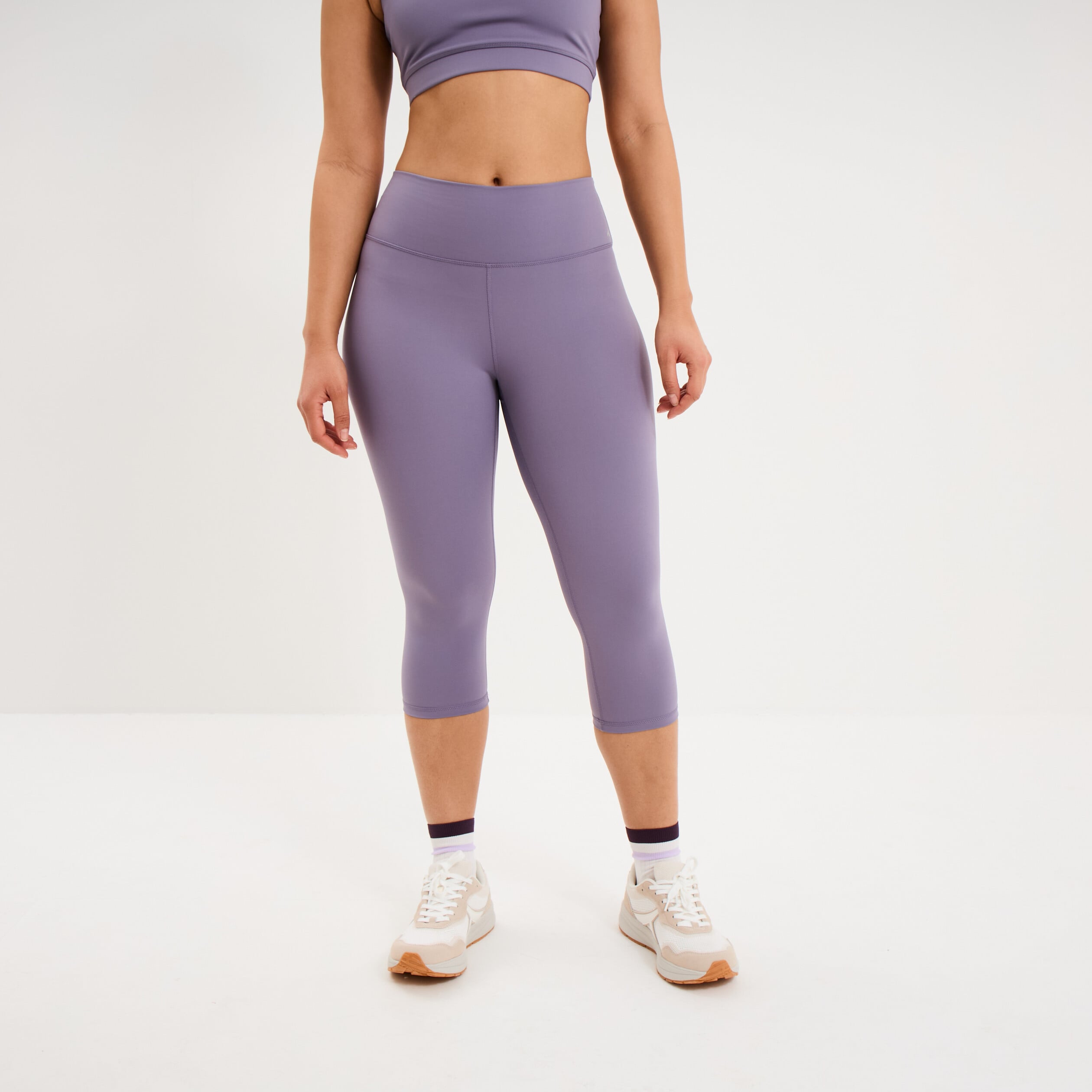 Legging corsaire de sport stretch violet femme