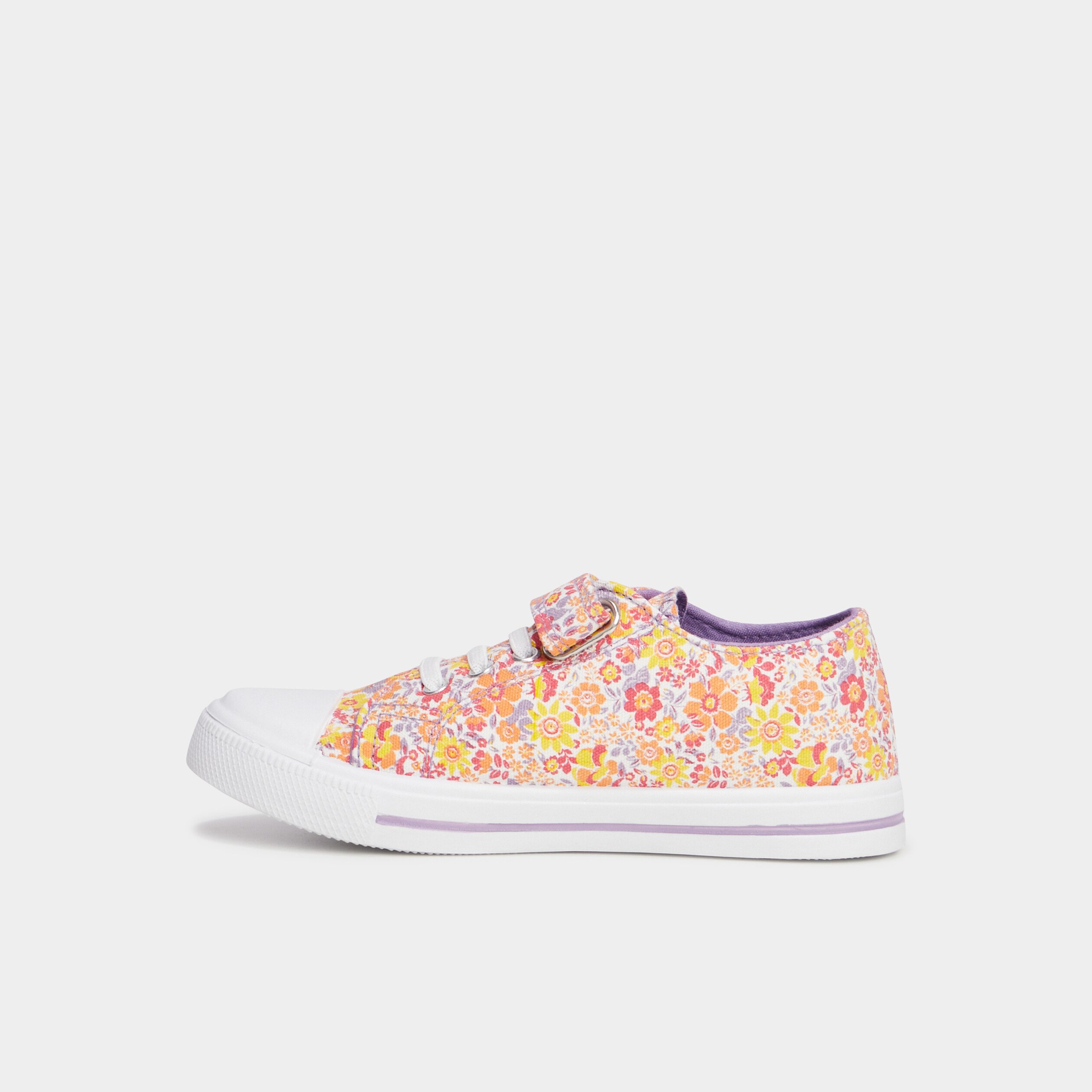 tennis basses a scratchs en toile multicolore fille Tennis basses à scratchs en toile multicolore fille