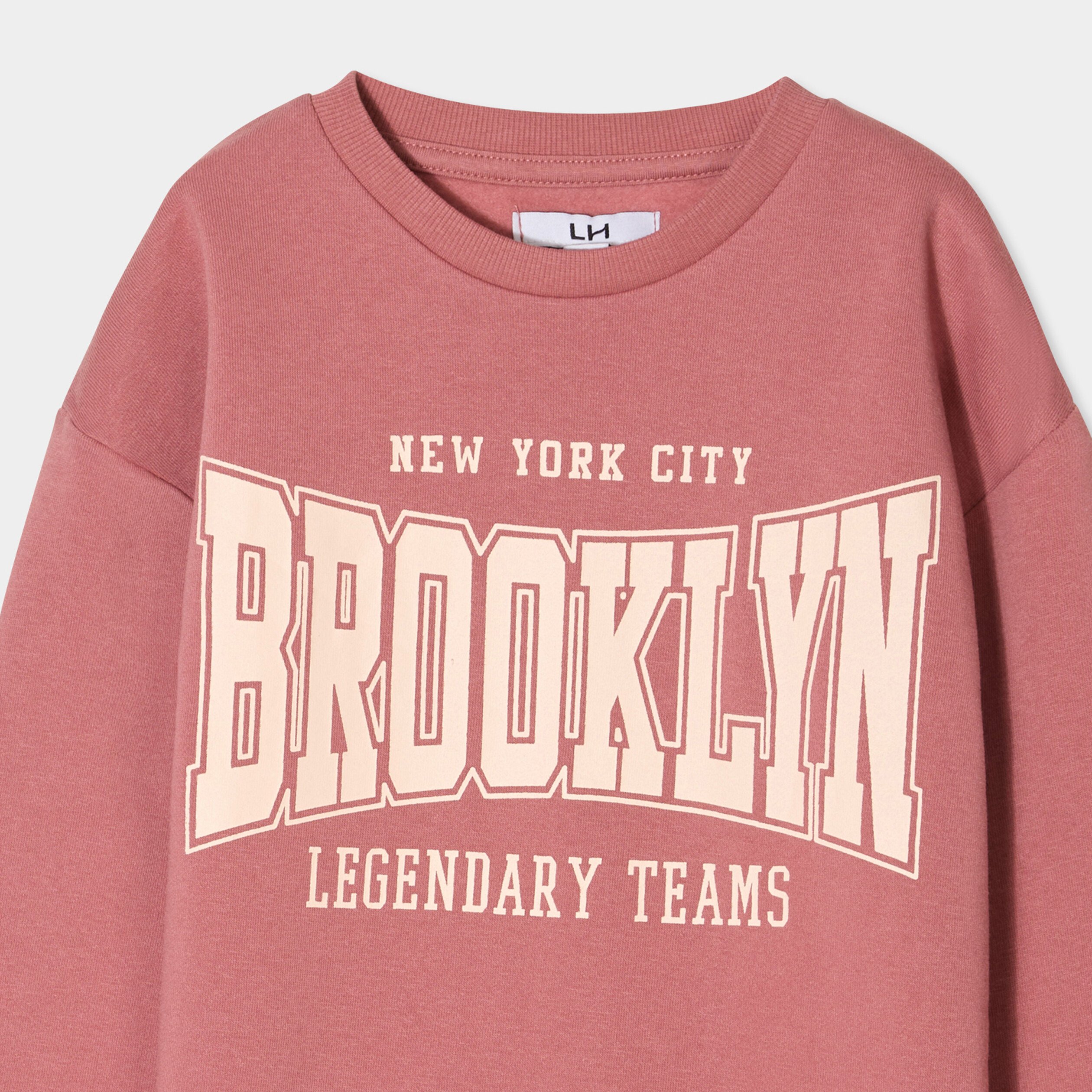sweat oversize manches longues vieux rose garcon Sweat oversize manches longues vieux rose garçon