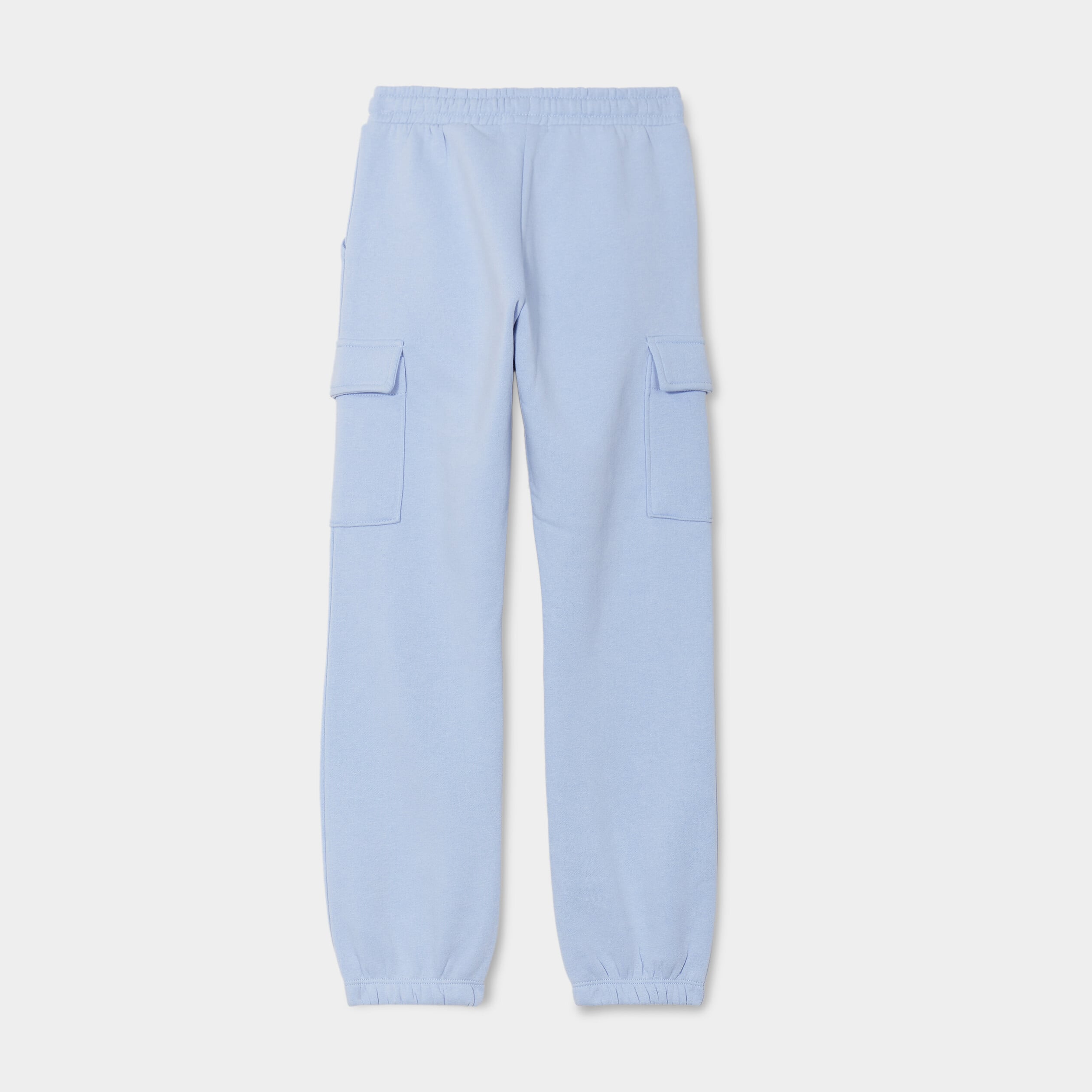Pantalon de jogging cargo molletonn&eacute; bleu clair fille