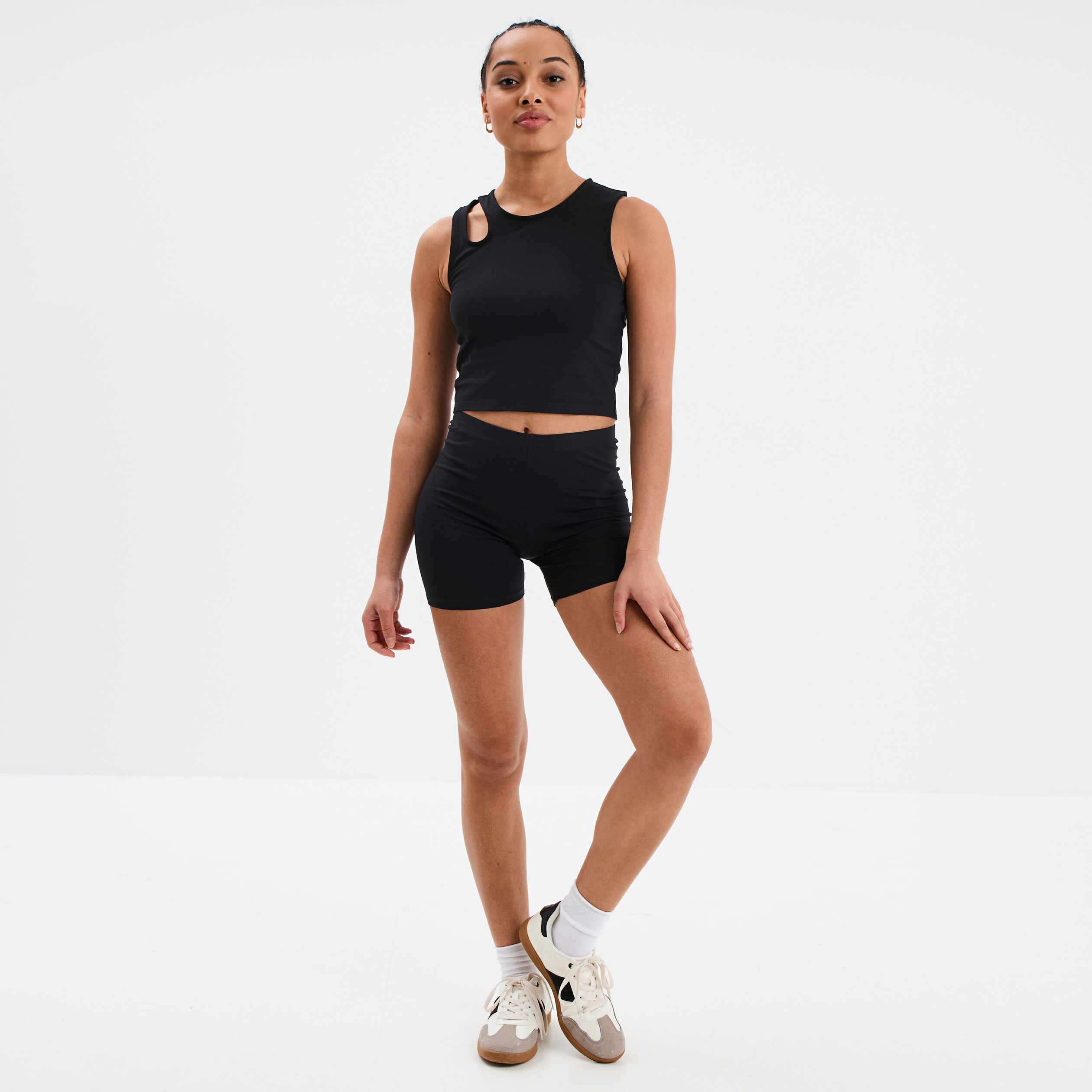 Leggings Courts En Coton Pour Femme - Lot De 2 - Confortables Et Élastiques - Idéal Pour Le Sport Ou Le Quotidien