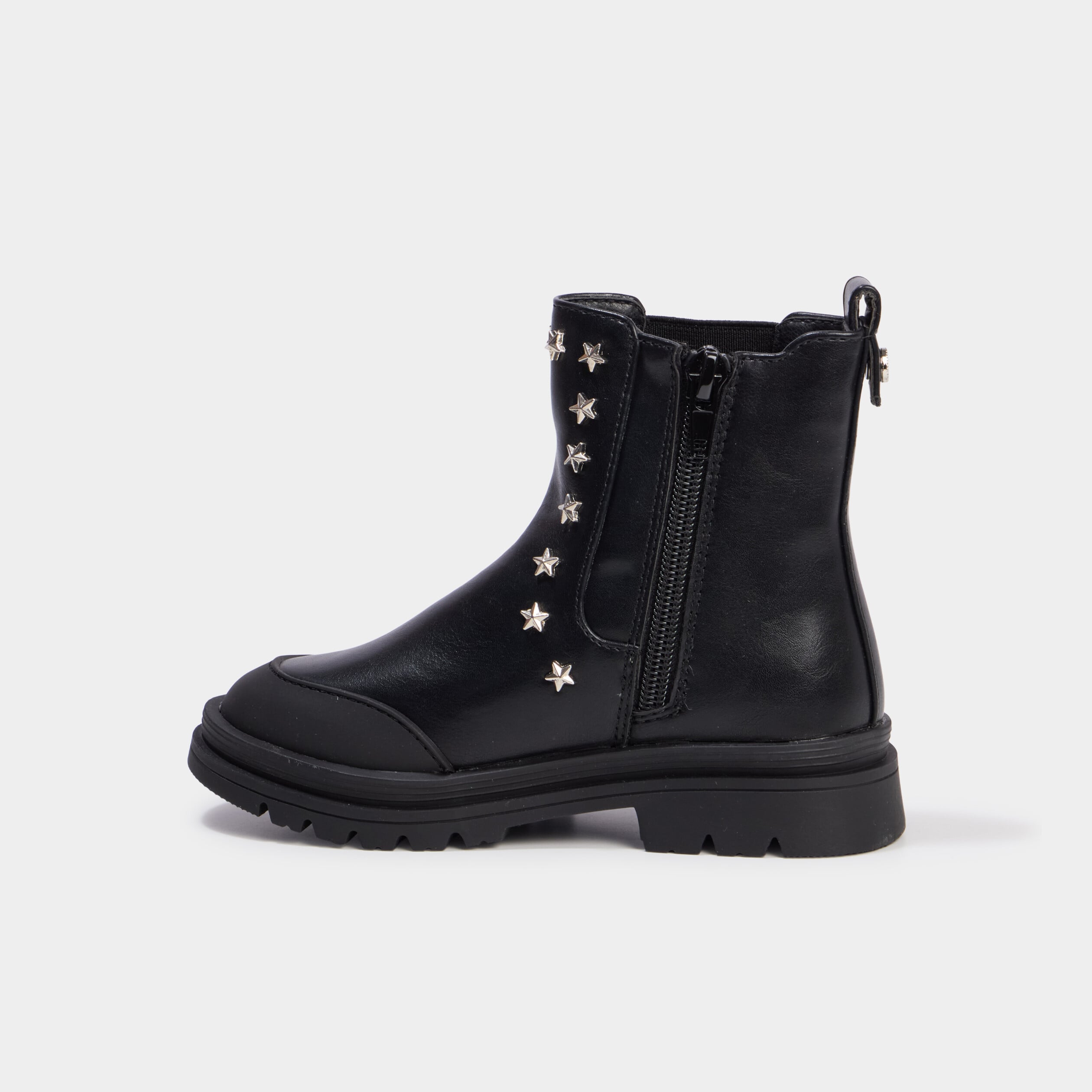 Bottines avec clous &eacute;toiles noir fille